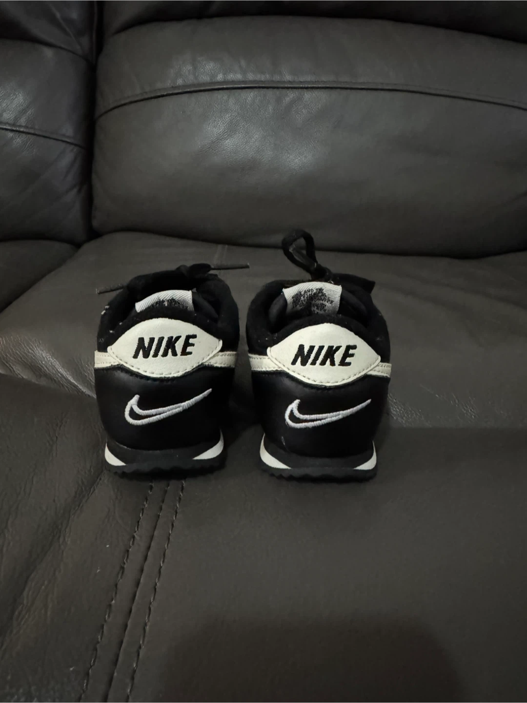 Nike Cortez Infant Shoes Black White Size 4C - photo 3