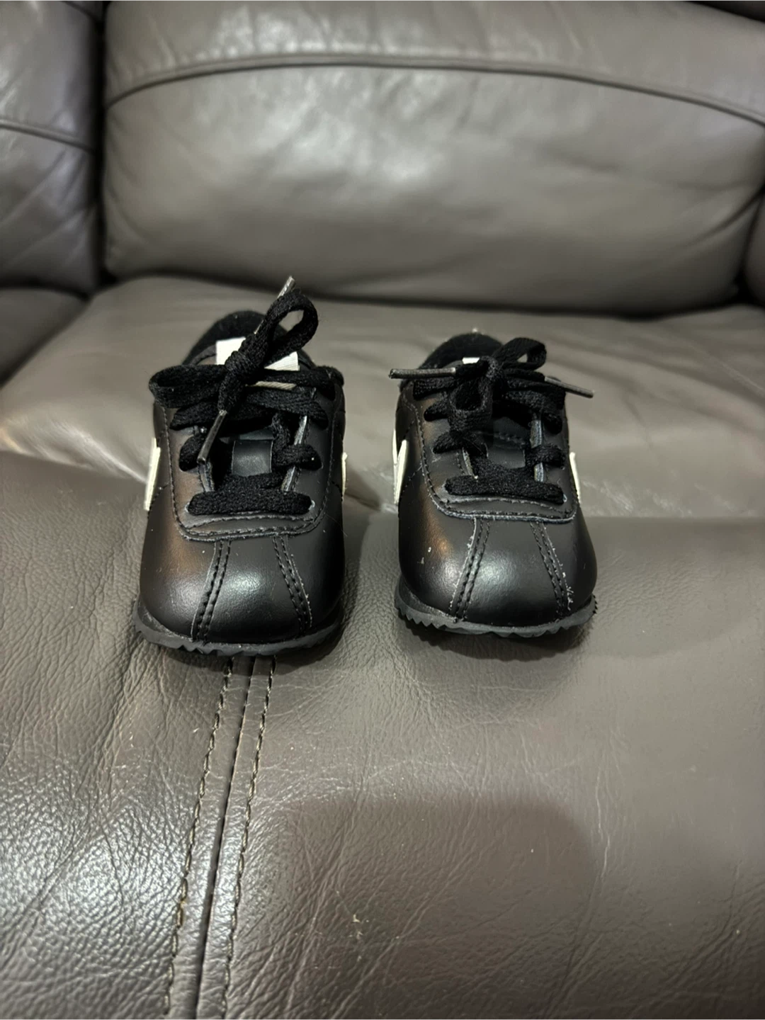 Nike Cortez Infant Shoes Black White Size 4C - photo 2