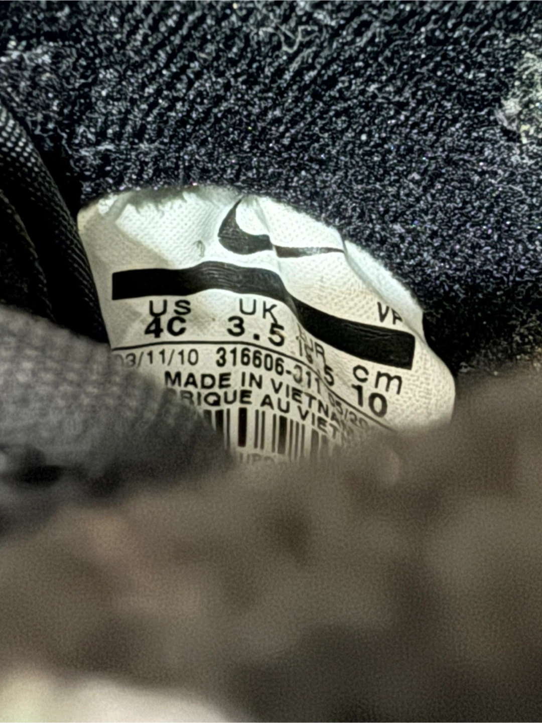 Nike Cortez Infant Shoes Black White Size 4C - photo 4