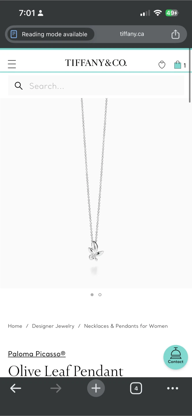 Tiffany & Co. Paloma Picasso Olive Leaf Pendant Necklace - photo 3