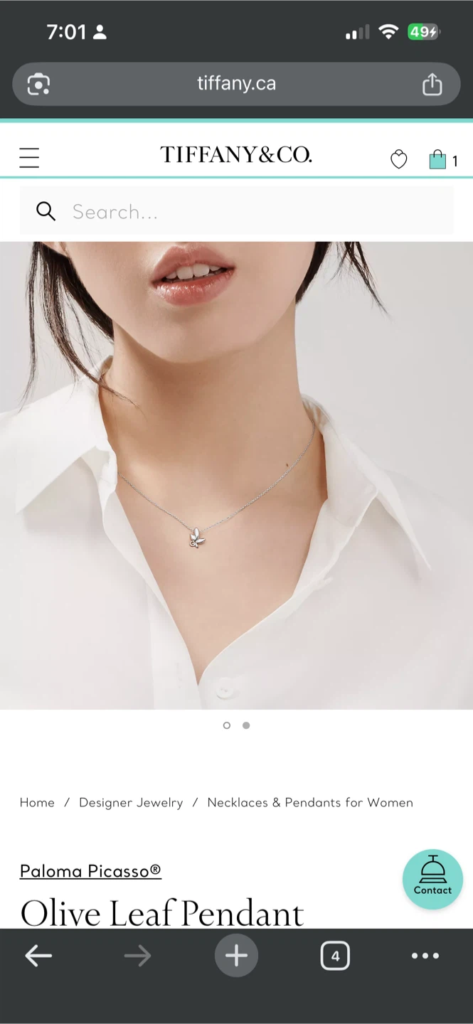 Tiffany & Co. Paloma Picasso Olive Leaf Pendant Necklace - photo 2