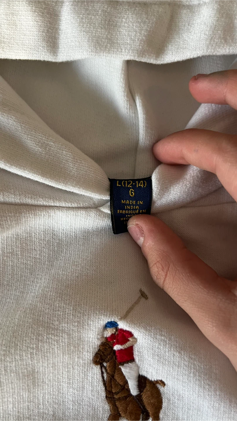 Ralph Lauren White Hooded Sweatshirt - Size L (12-14) - photo 5