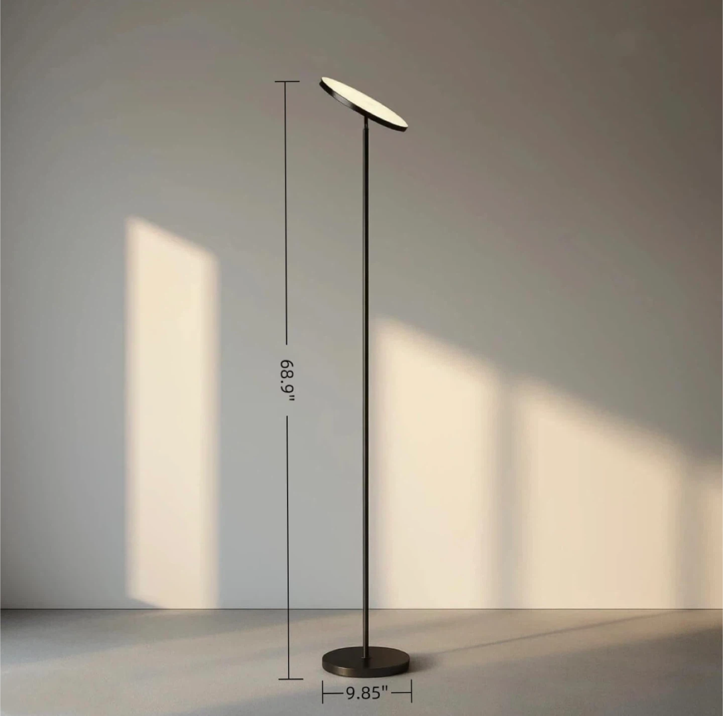 JOOFO Sky LED Torchiere Floor Lamp Black 68.9" Tall (with box) - photo 2