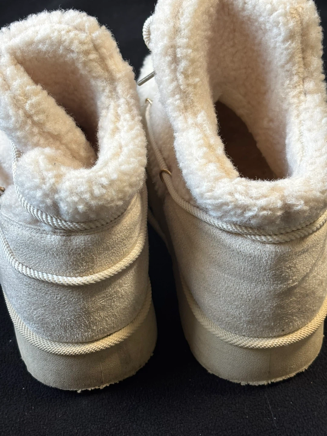 woman Cream Fleece Lined Ankle Boots - photo 3