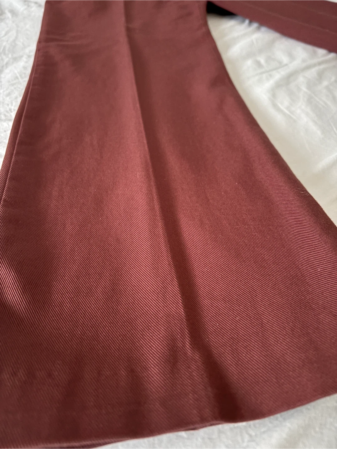 Zara High-Rise Straight-Leg Twill Trousers in Brick Brown - photo 3