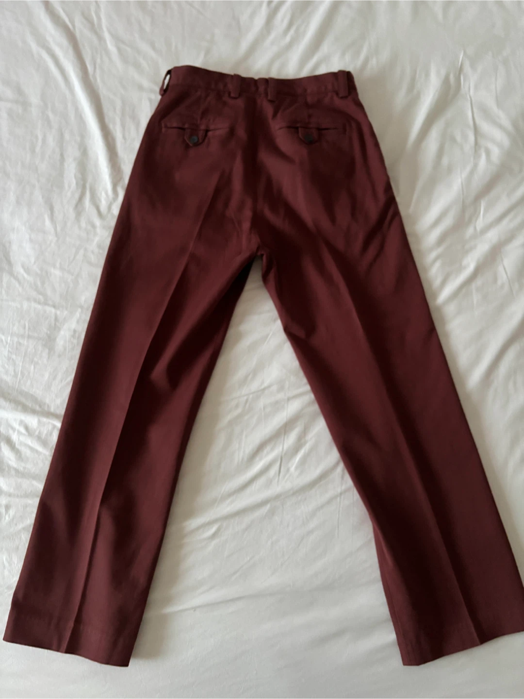 Zara High-Rise Straight-Leg Twill Trousers in Brick Brown - photo 2