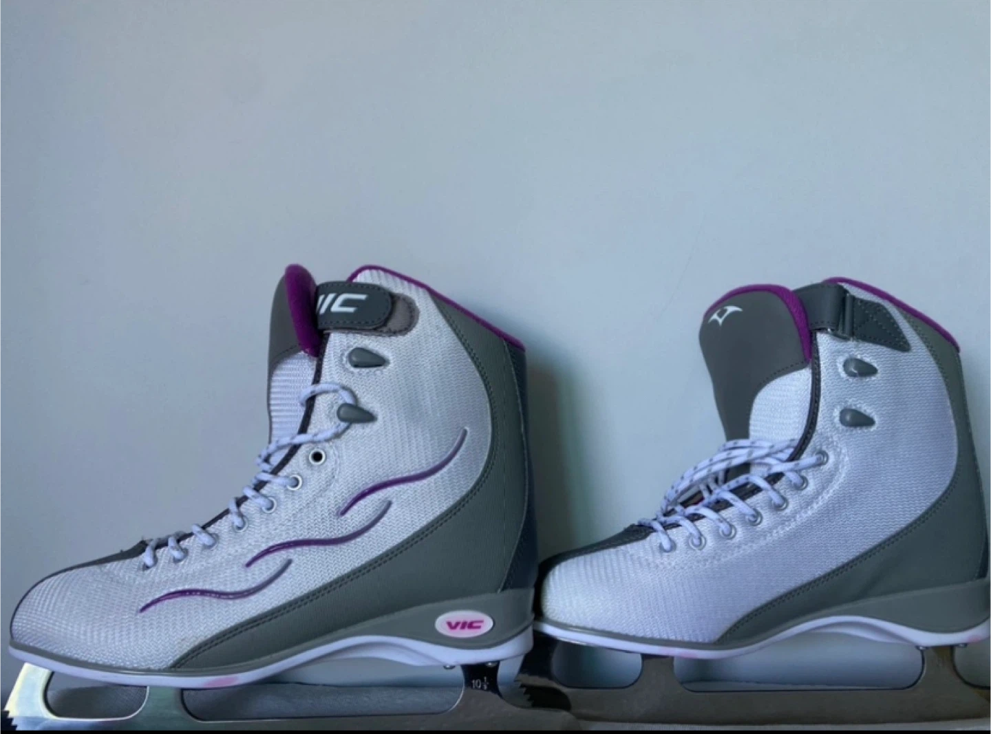 VIC Figure Skates - White/Grey/Purple