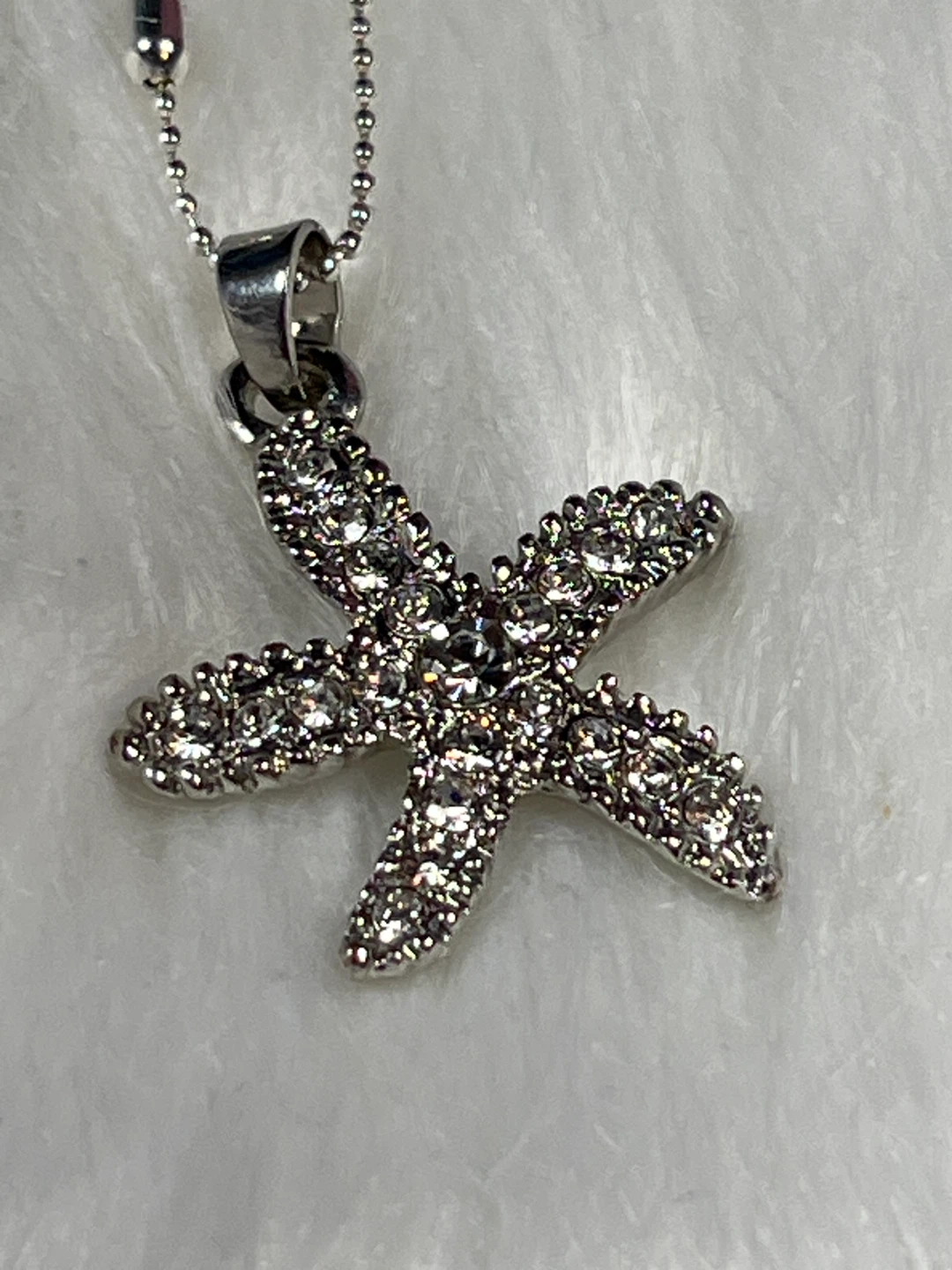 Silver Starfish Pendant Necklace