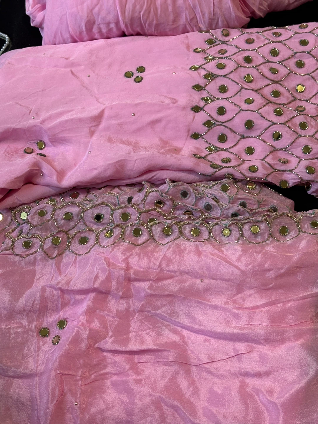 punjabi suit mirror work and embroidery