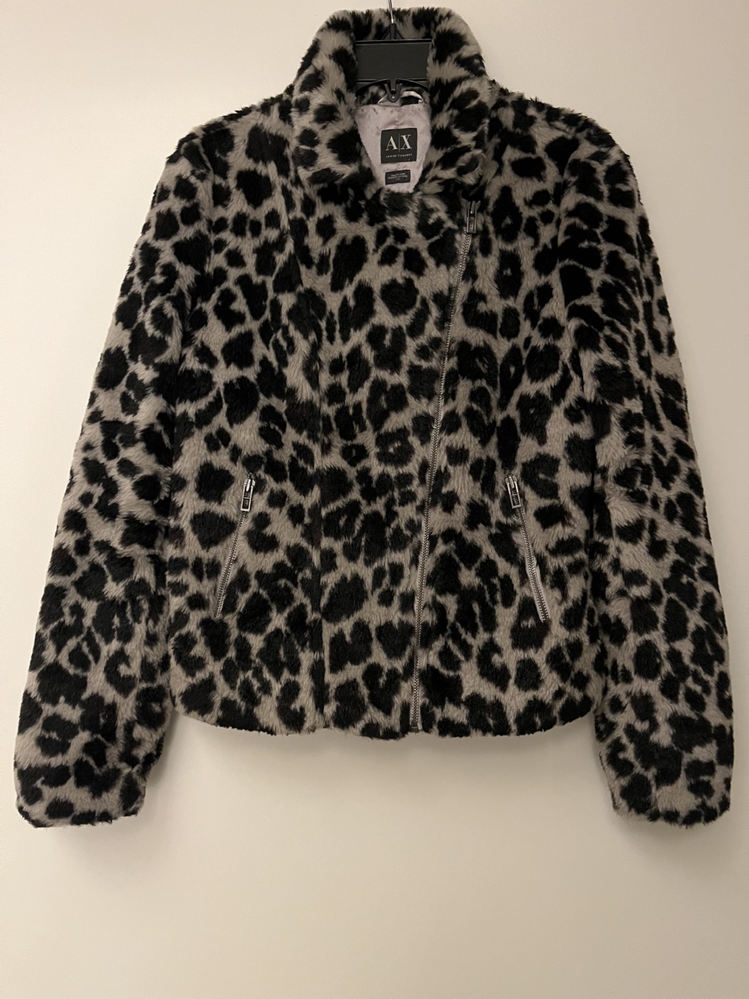 Armani Exchange Faux Fur Jacket, size L tide fix