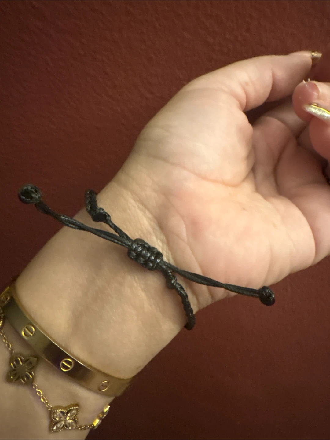 New Black braided bracelet with central bead - photo 2