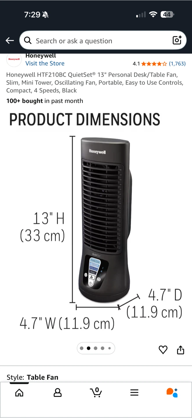 Honeywell QuietSet 13" Tower Fan - Black x2 - photo 4