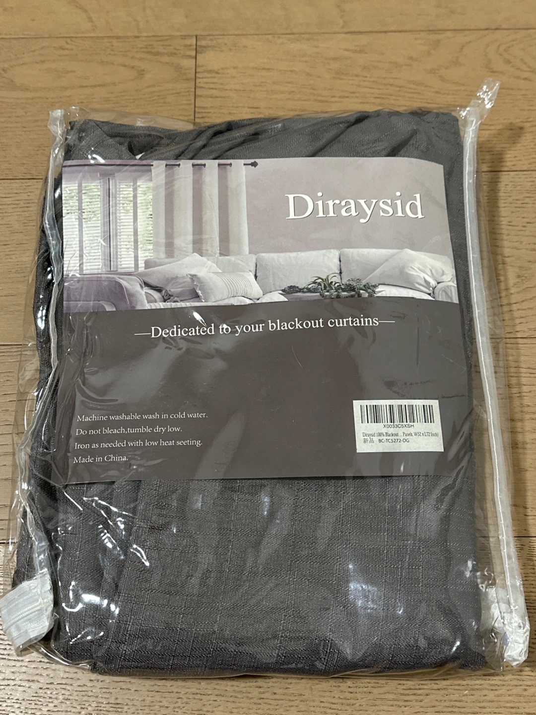 NEW! Diraysid Curtains - Dark Grey Linen, 2 Panels (W52 x L72)