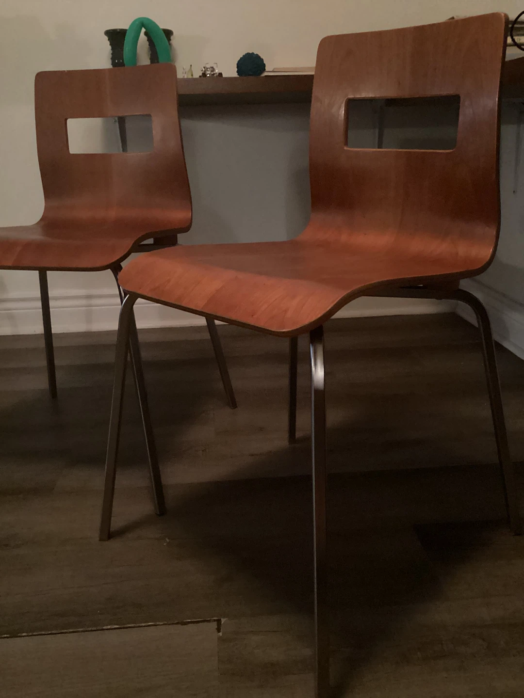 Set of 3 Wooden Chairs