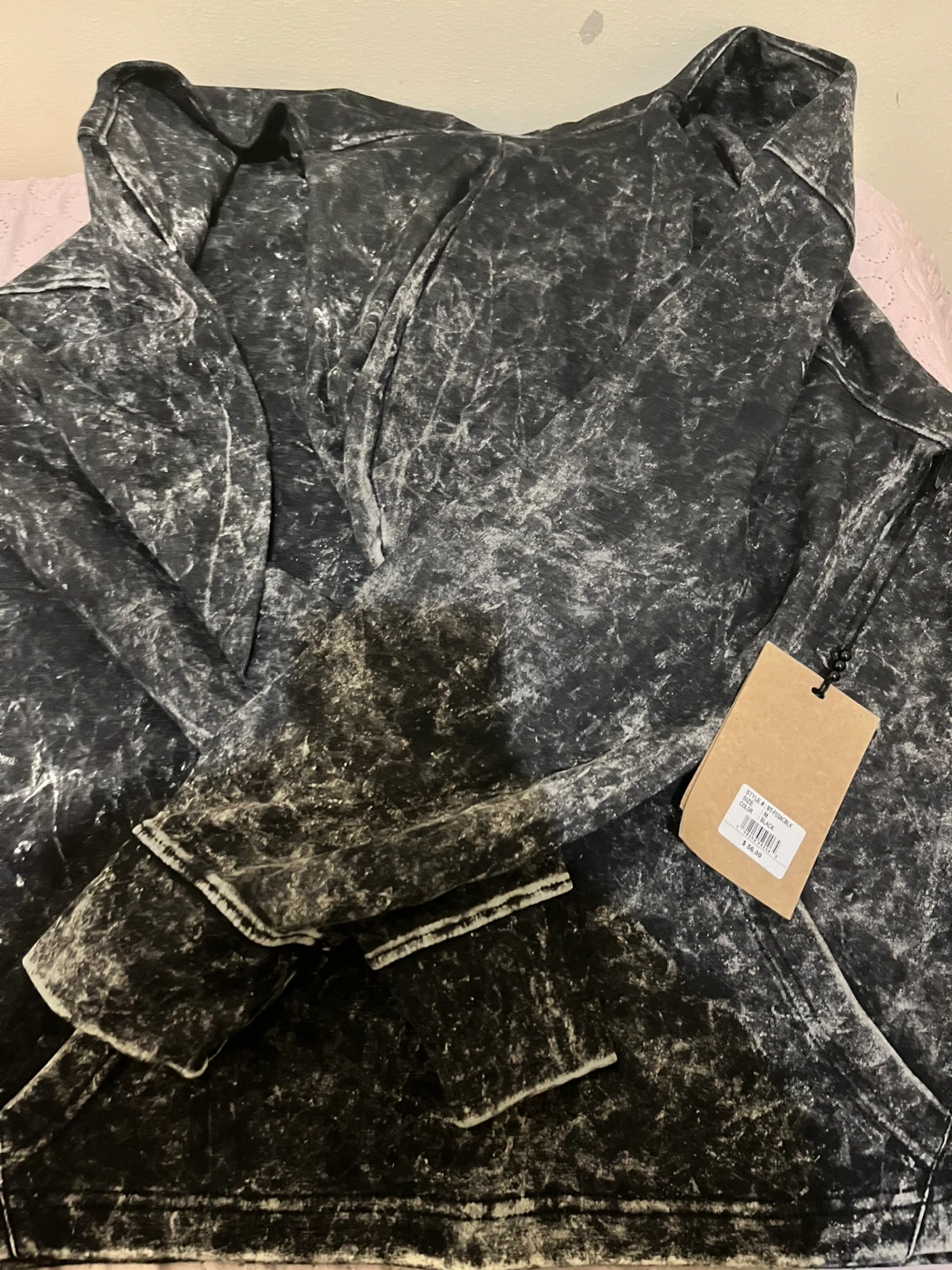 Black Marble Wash Hoodie Size M - photo 2
