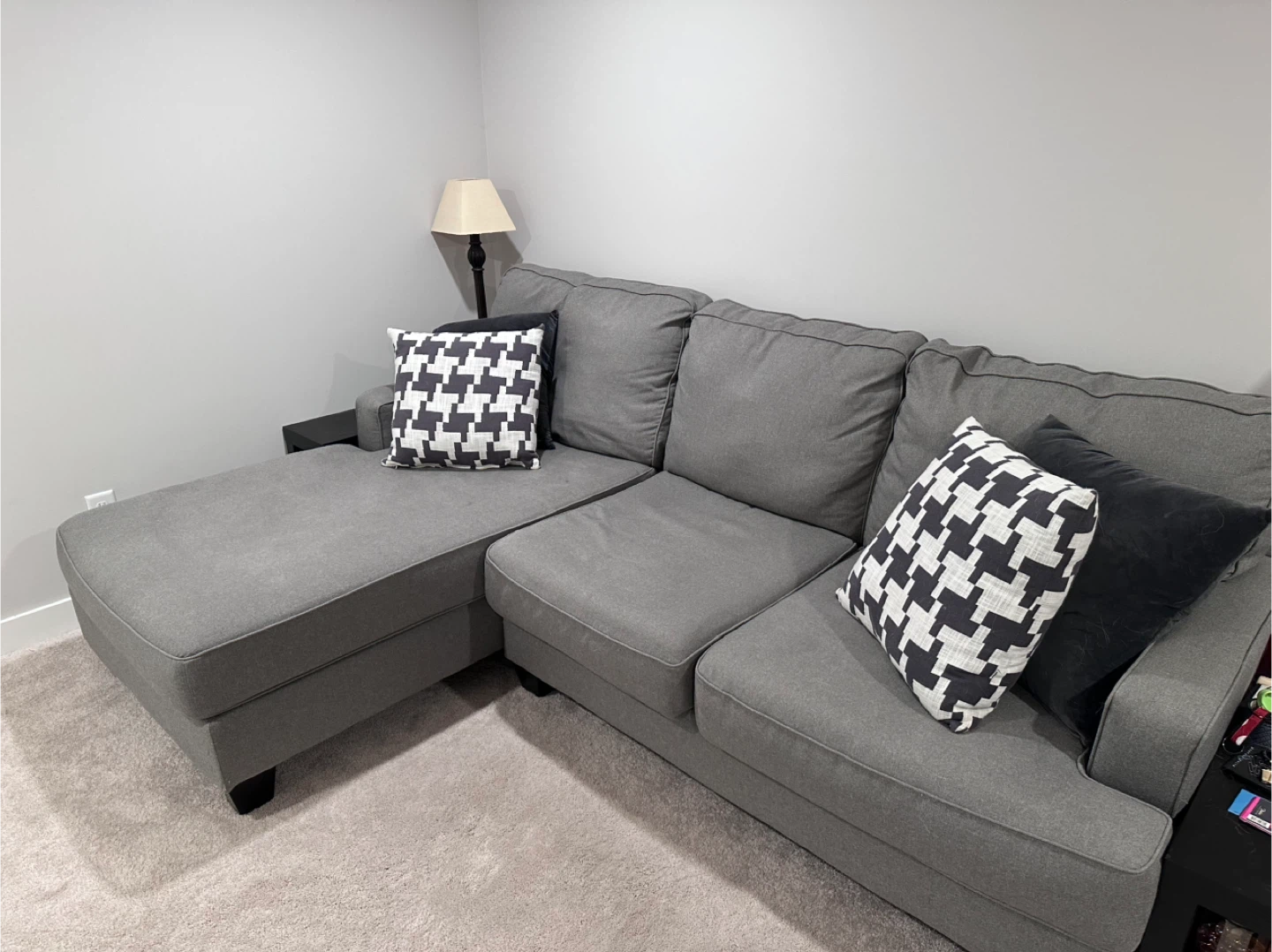 Grey Sectional Sofa with Chaise - photo 2