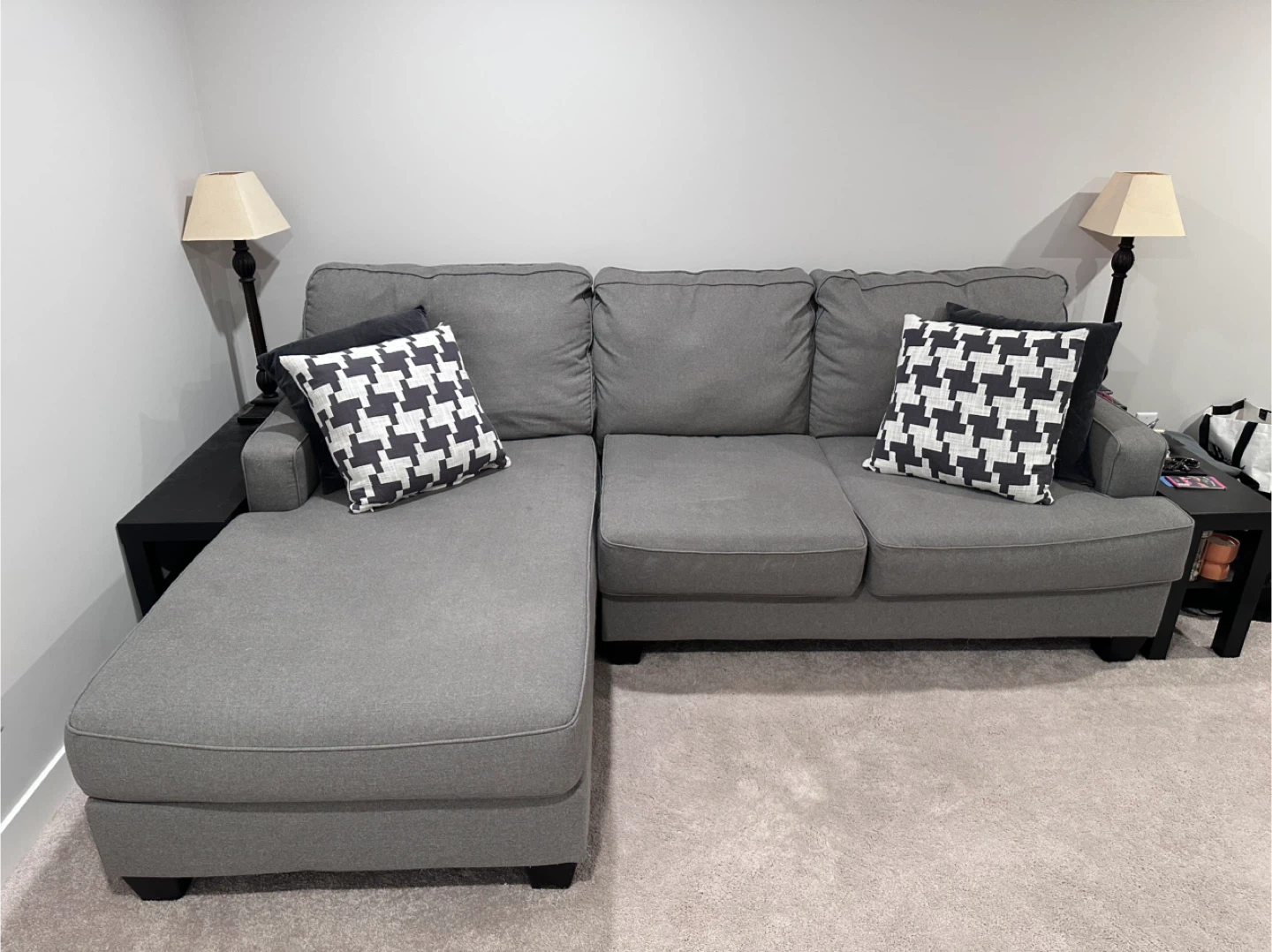 Grey Sectional Sofa with Chaise - photo 3