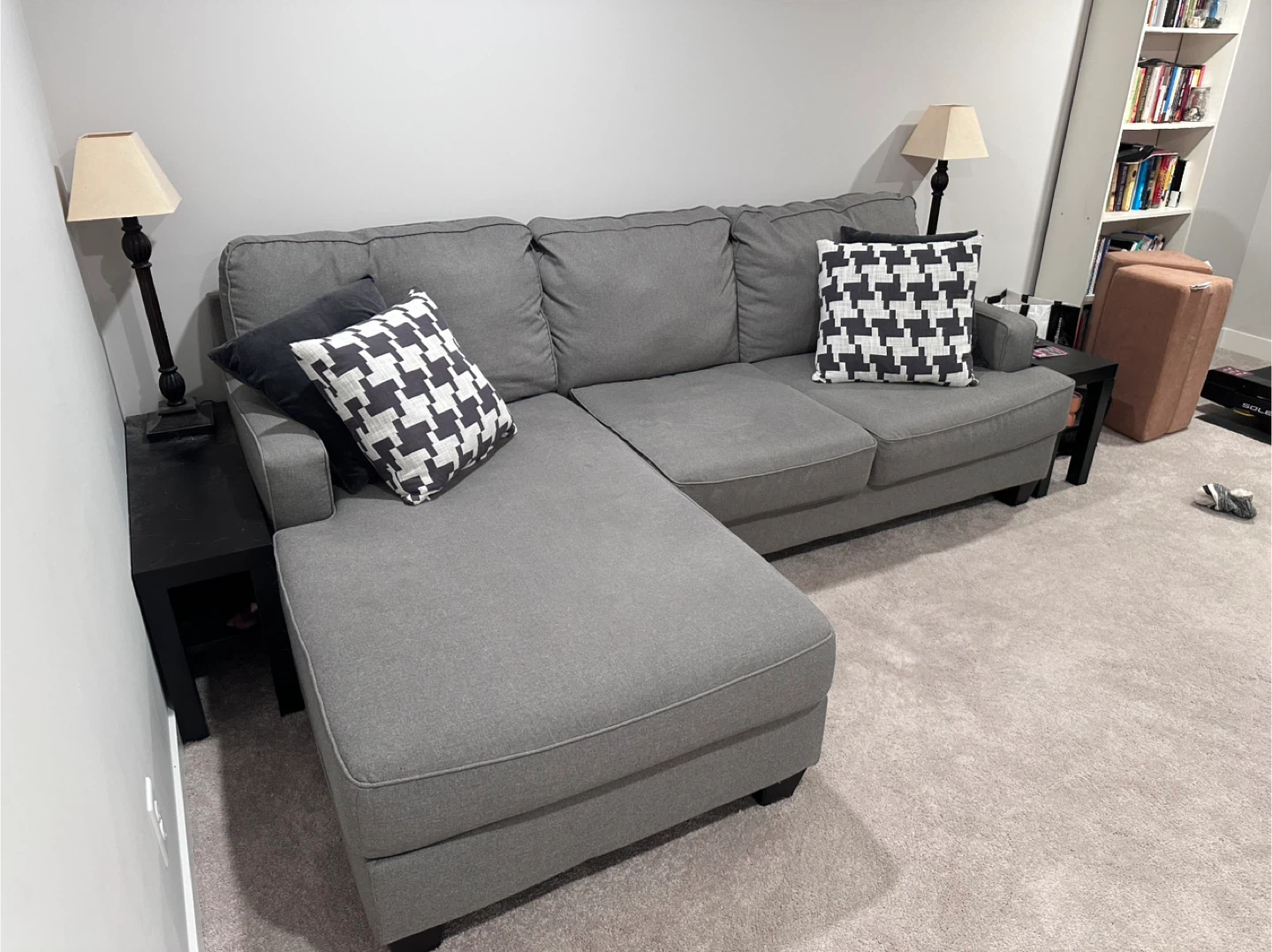 Grey Sectional Sofa with Chaise