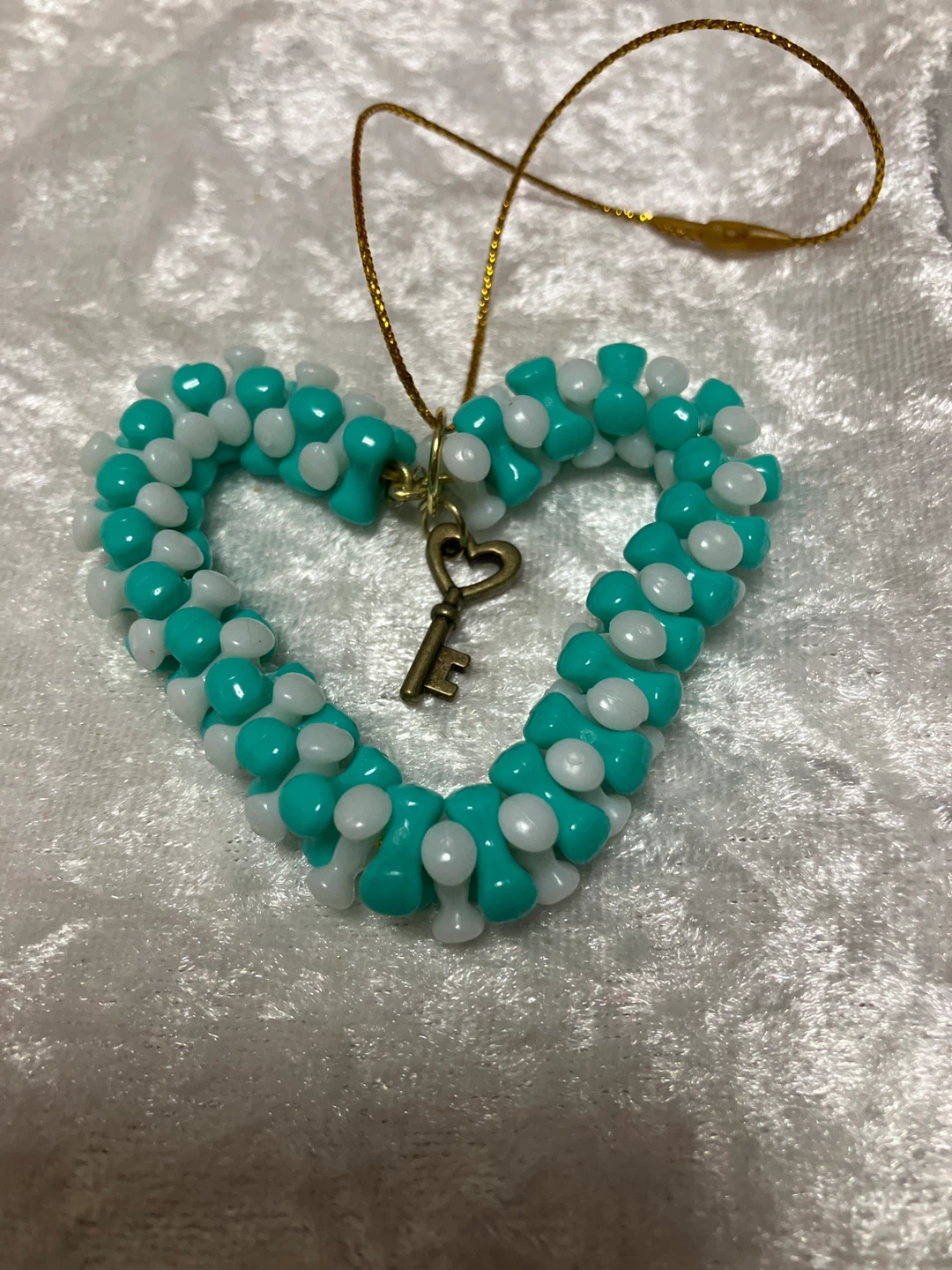 Handmade Beaded Heart Ornament - photo 2