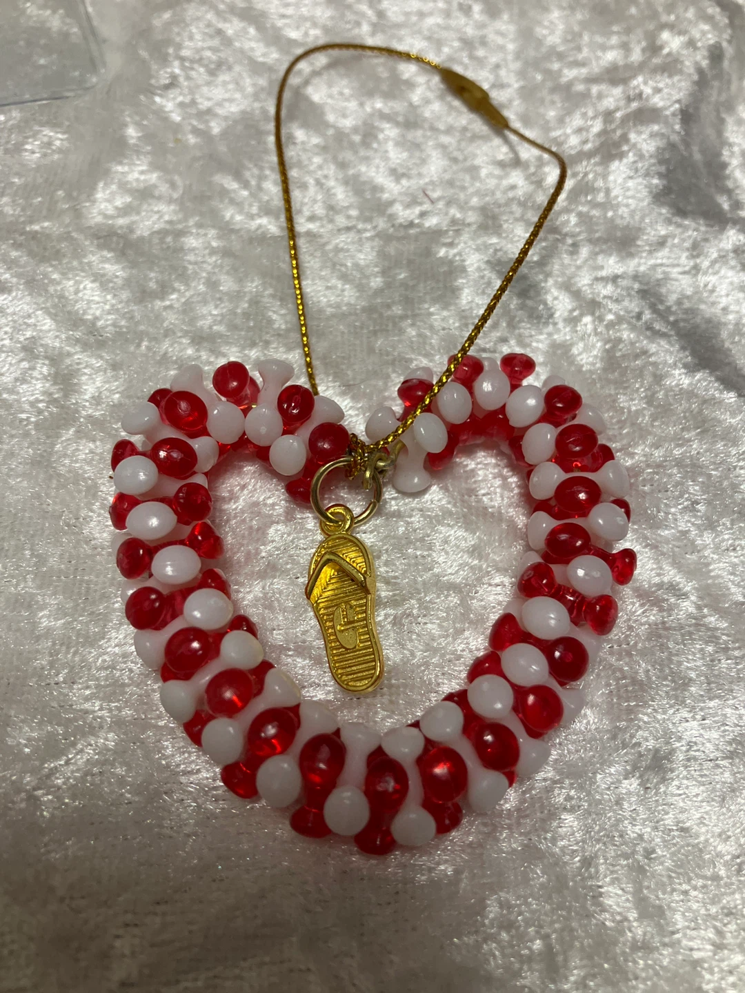 Handmade Beaded Heart Ornament - photo 3