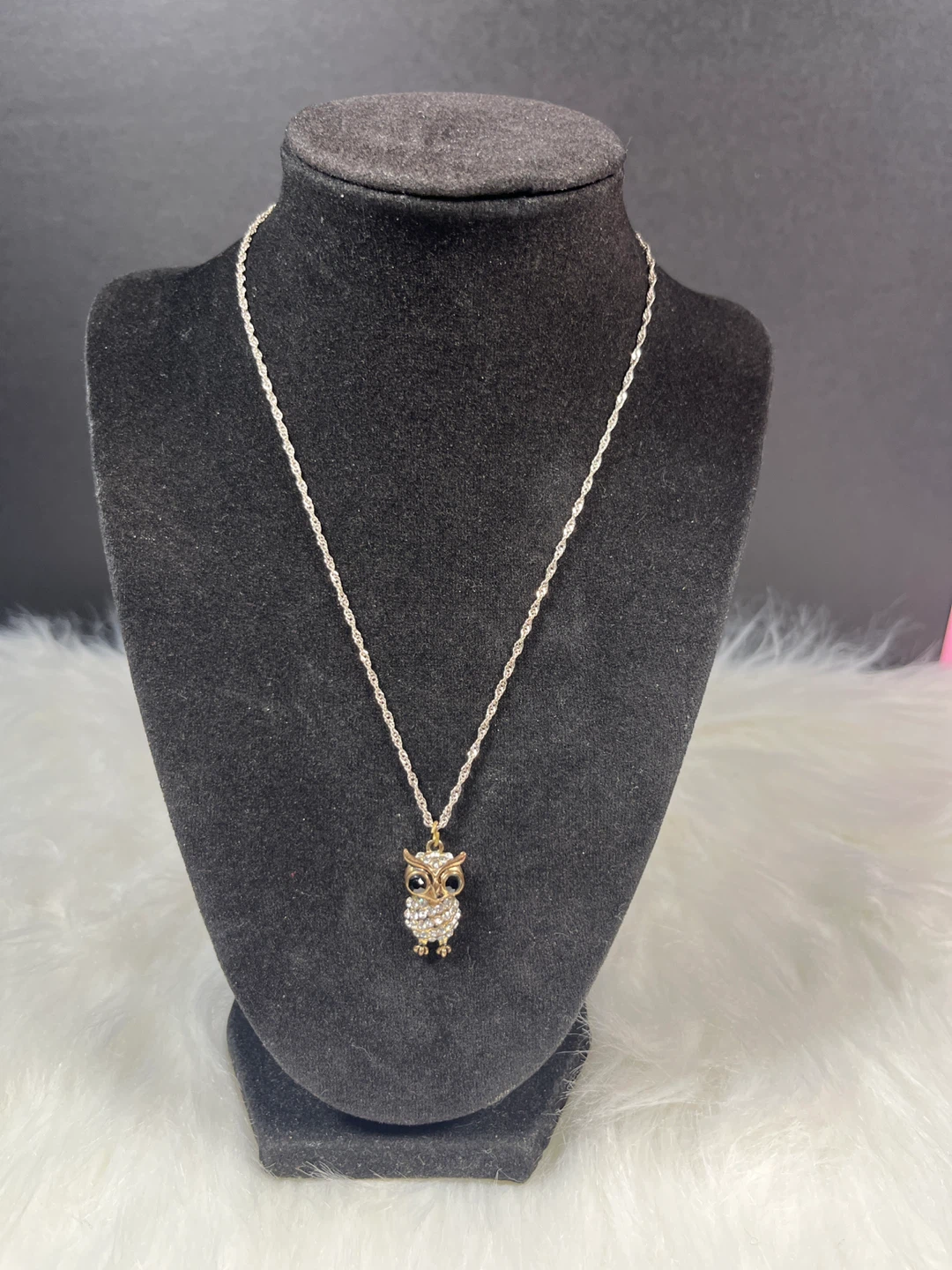 Sparkly Owl Pendant with AVON Necklace