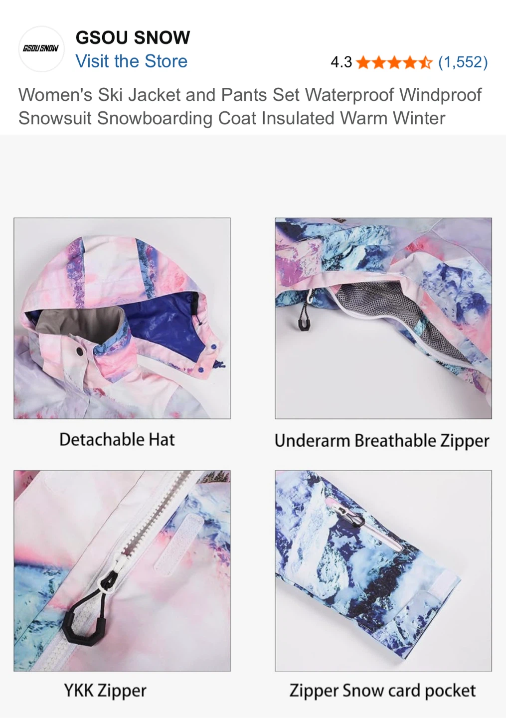 GSOU SNOW Women's Ski Jacket and Pants Set - photo 5