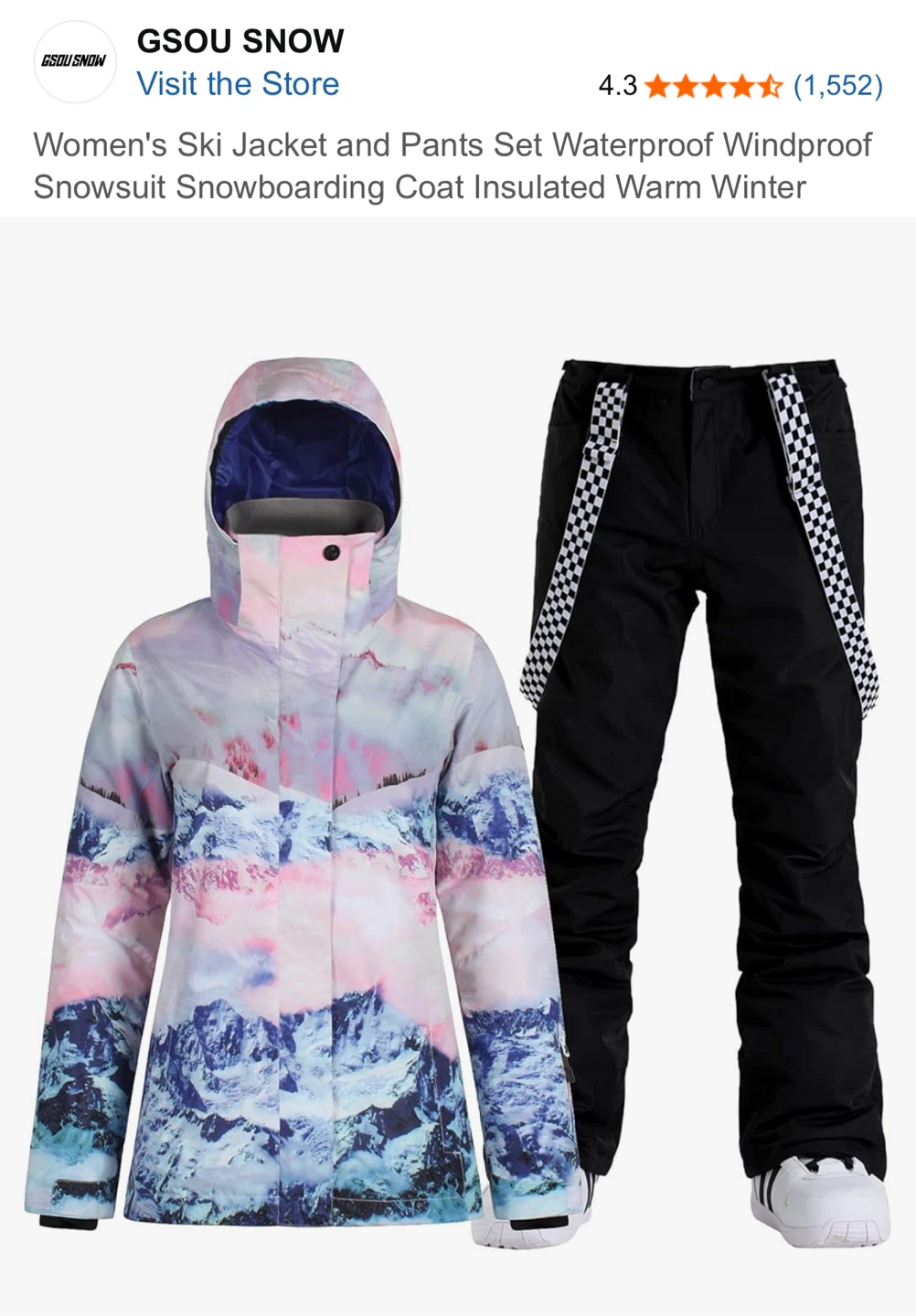 GSOU SNOW Women's Ski Jacket and Pants Set
