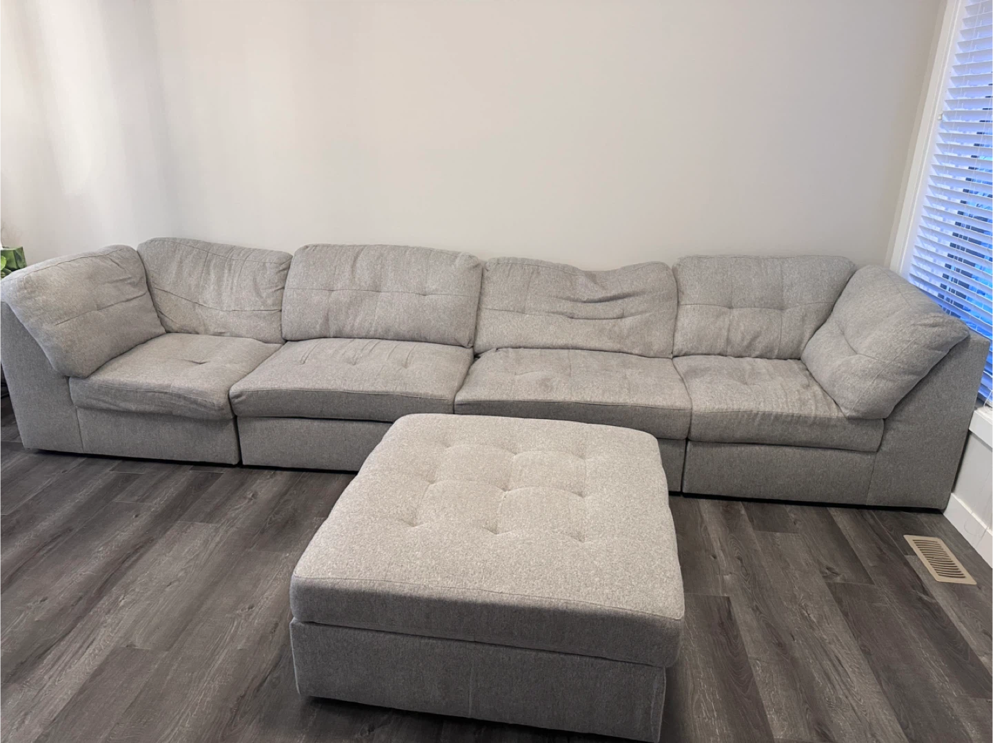 Grey Sectional Sofa with Ottoman - photo 2