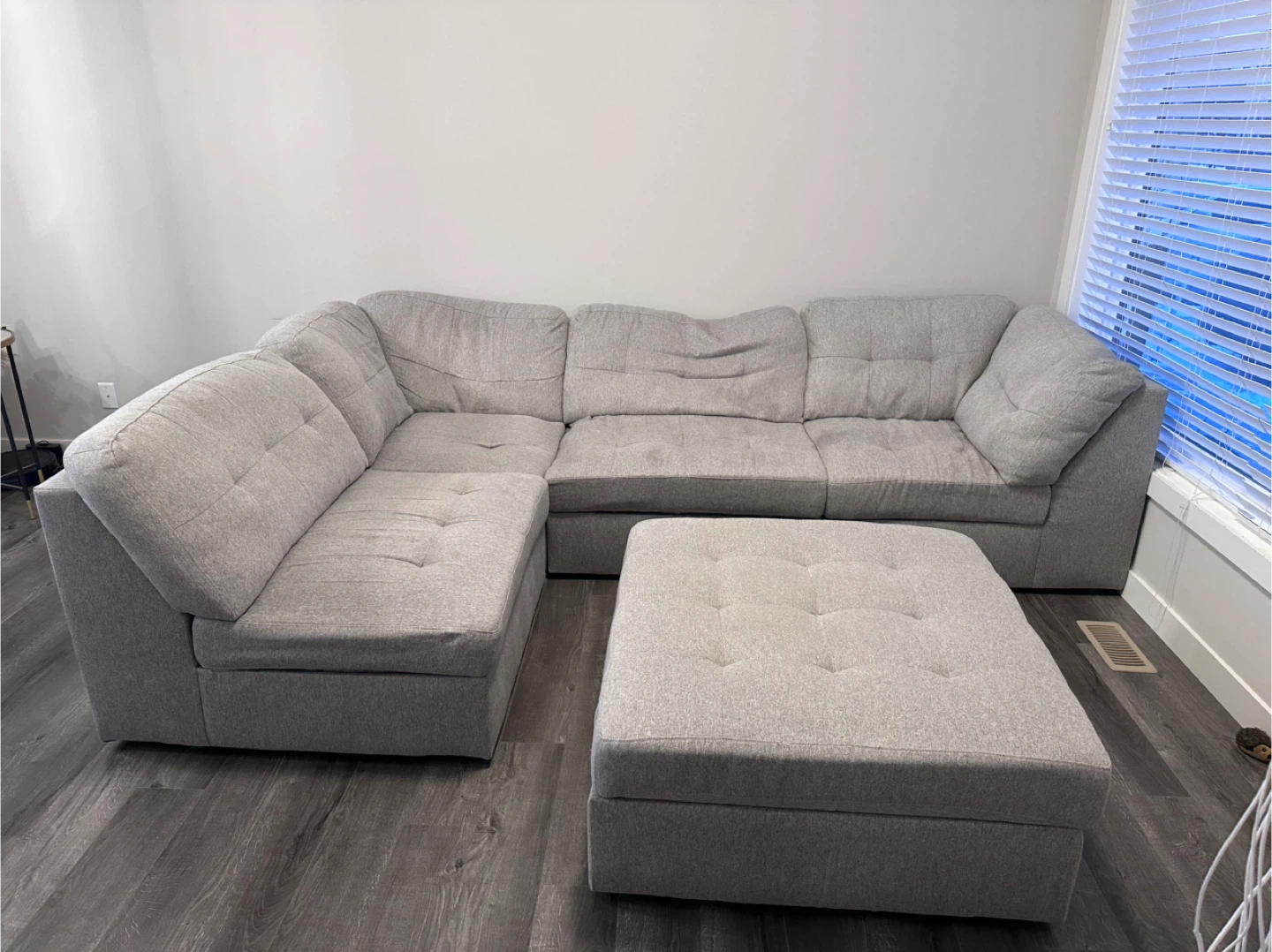 Grey Sectional Sofa with Ottoman - photo 4