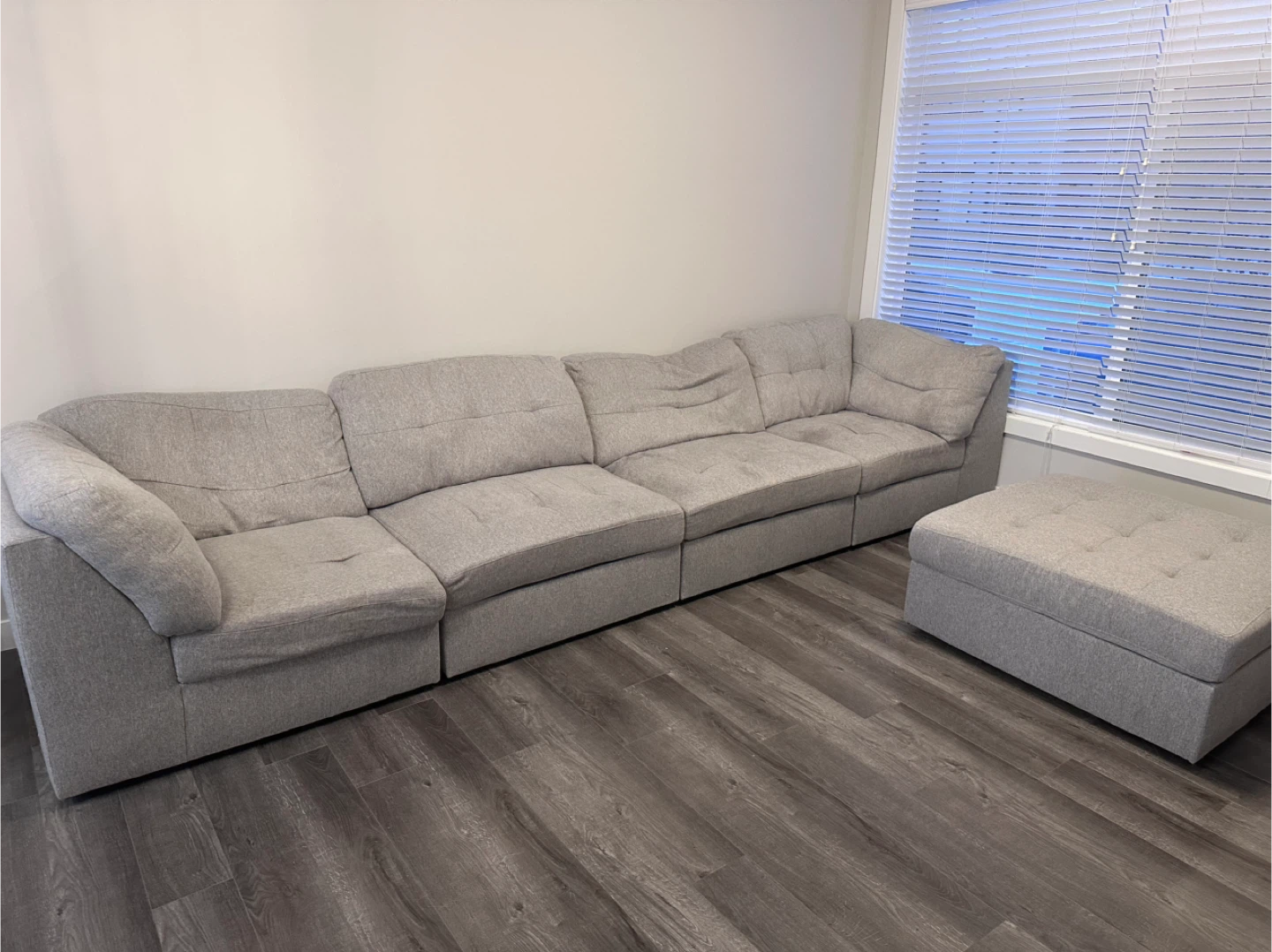 Grey Sectional Sofa with Ottoman
