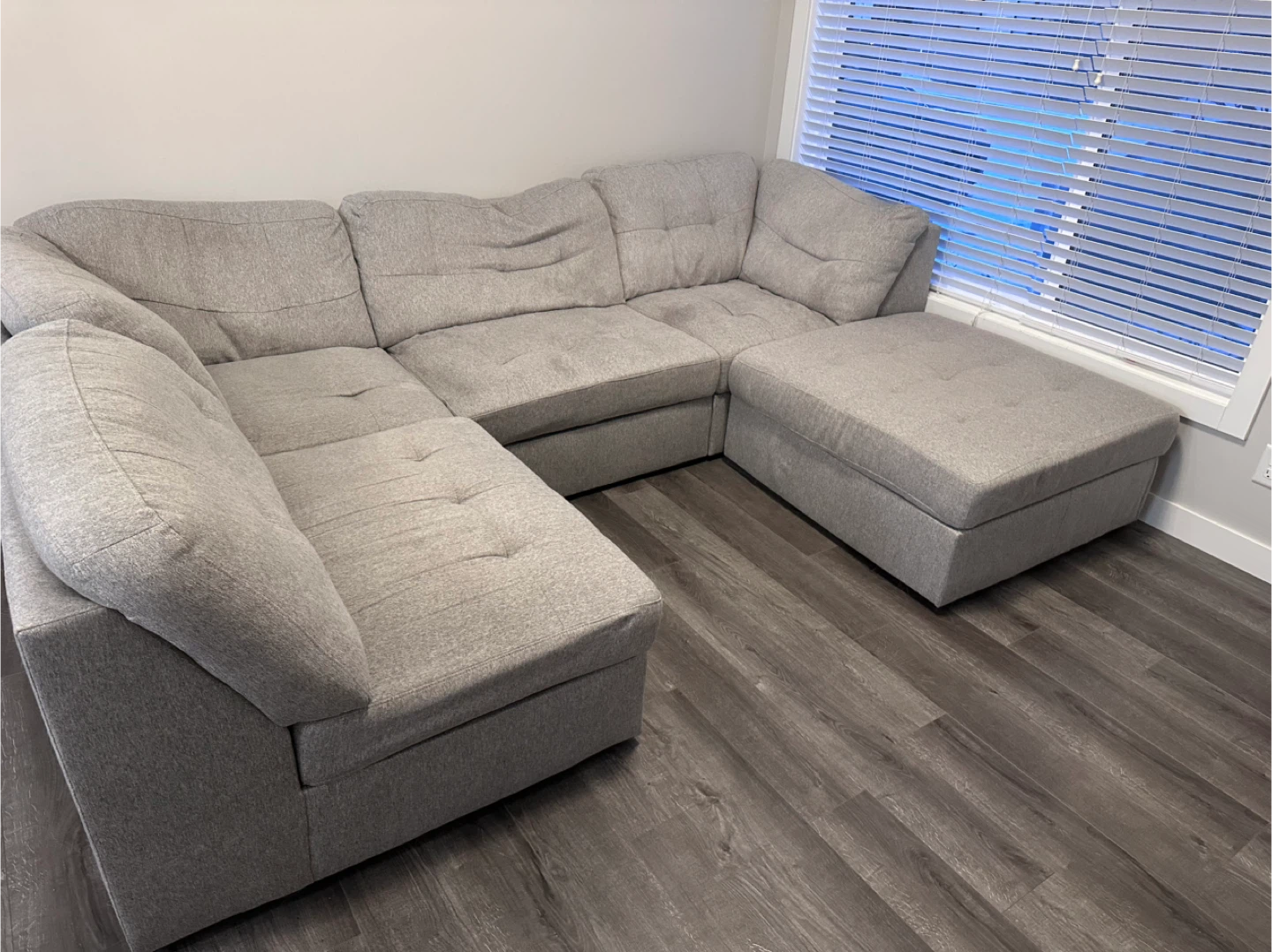 Grey Sectional Sofa with Ottoman - photo 3