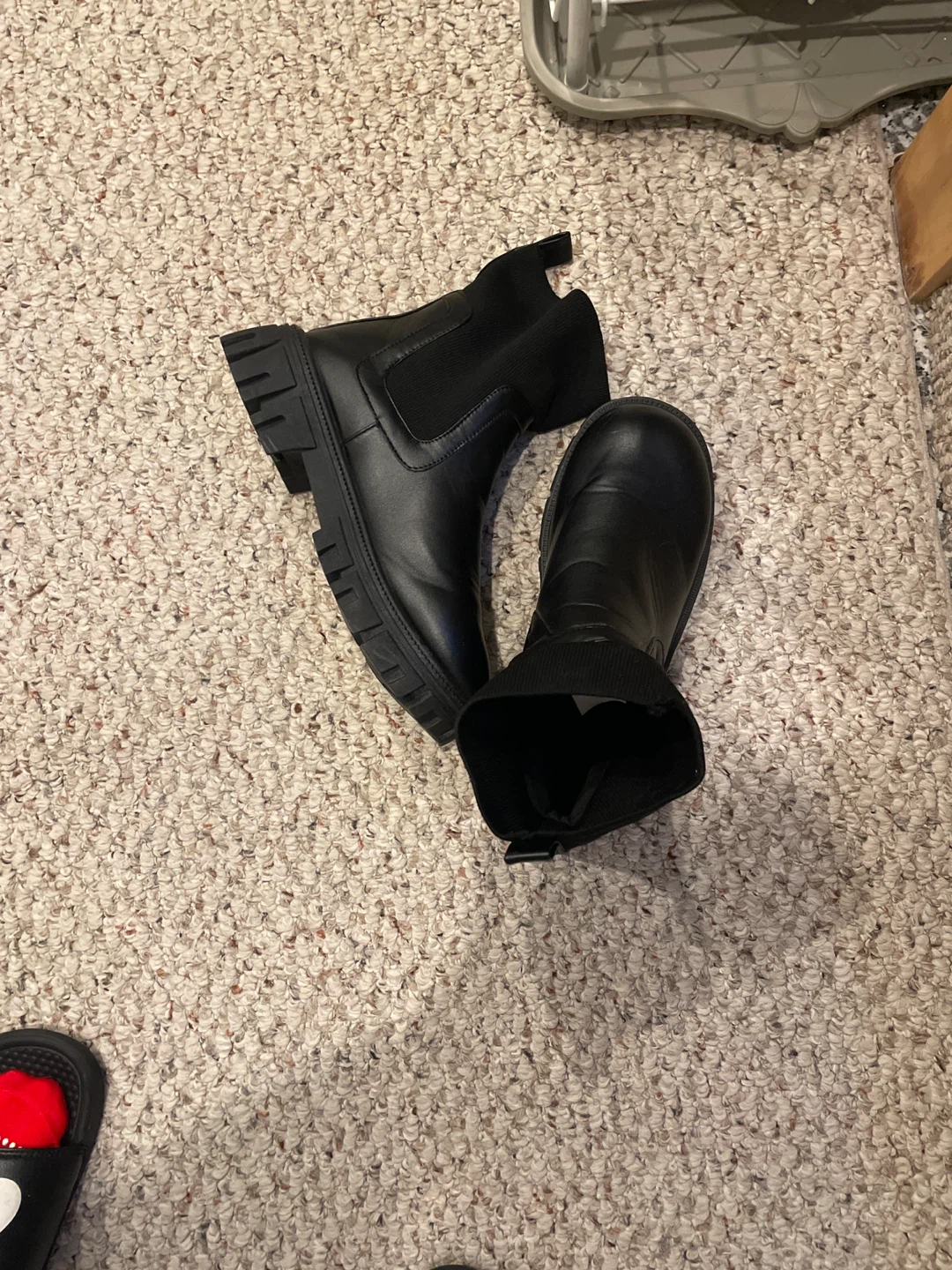 Black Chelsea Boots with Lug Sole