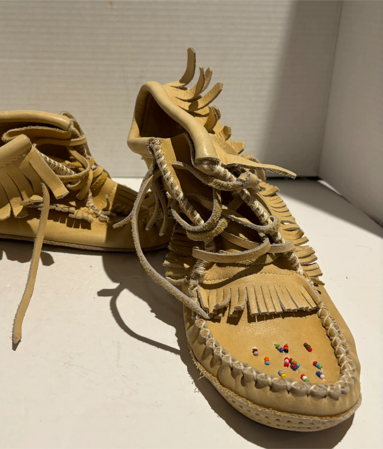 Handmade Moccasin Boots with Fringe Made in Canada - photo 4