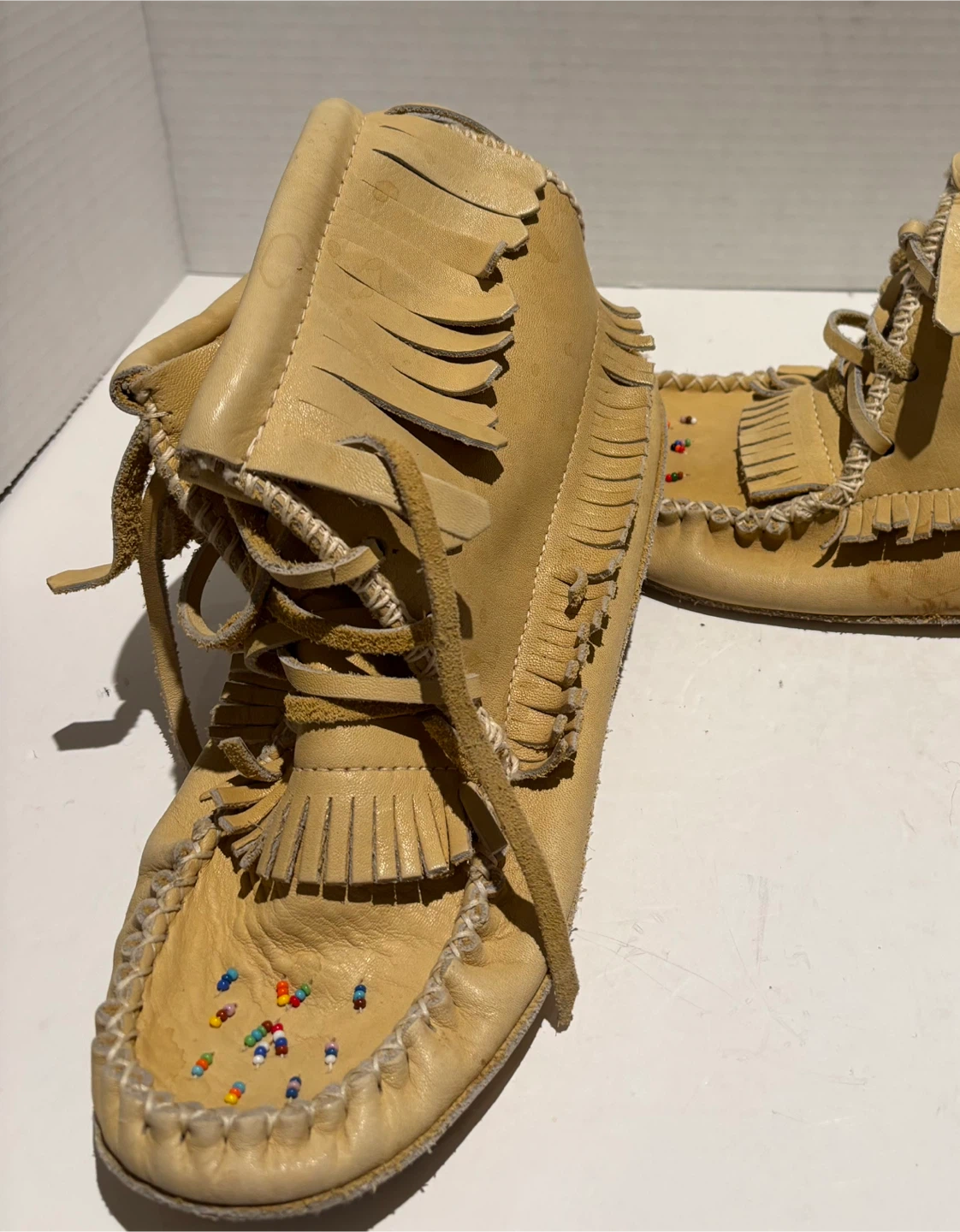 Handmade Moccasin Boots with Fringe Made in Canada - photo 3