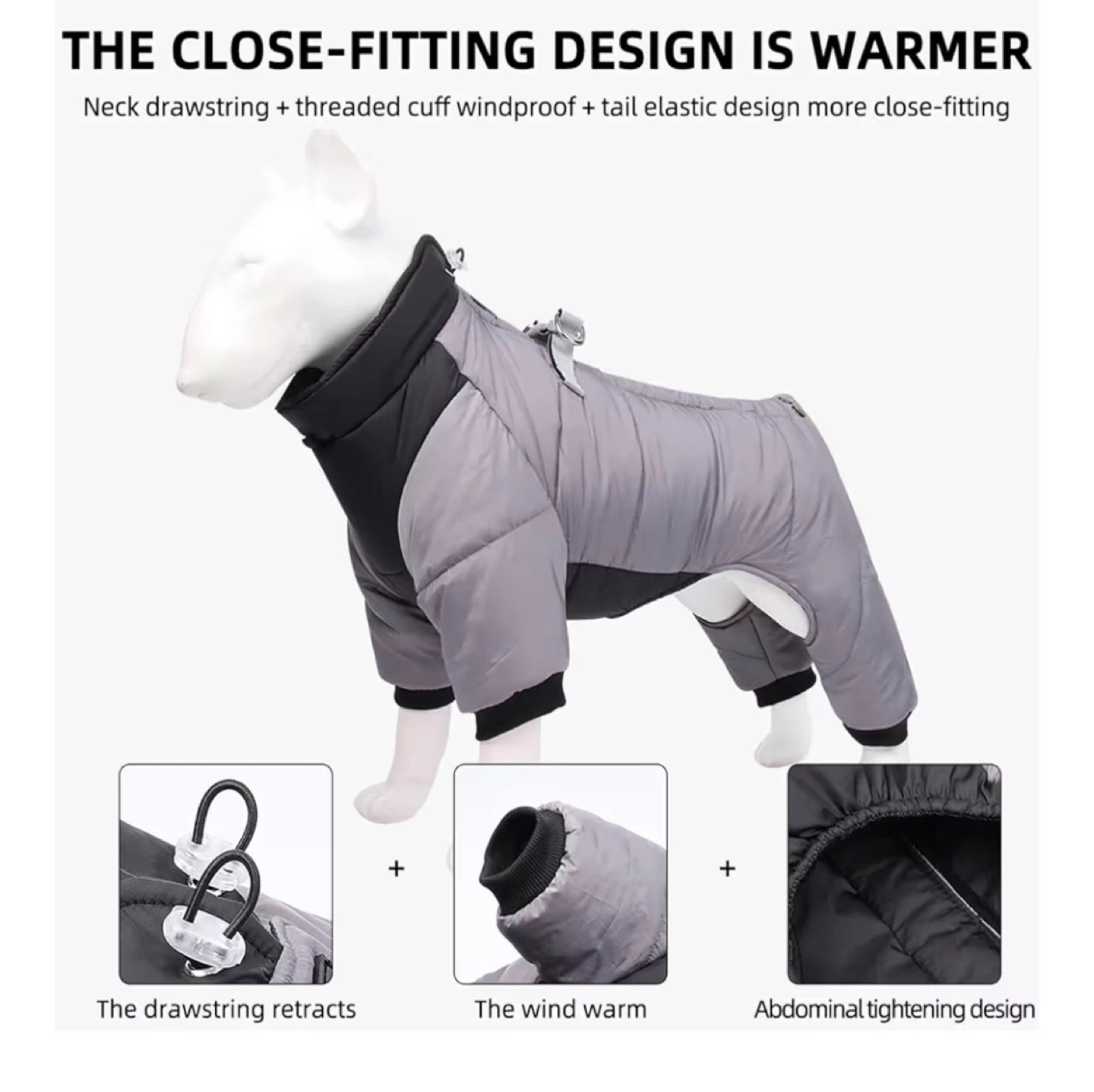 Dog Winter Coat - XX-Large - Grey - photo 3