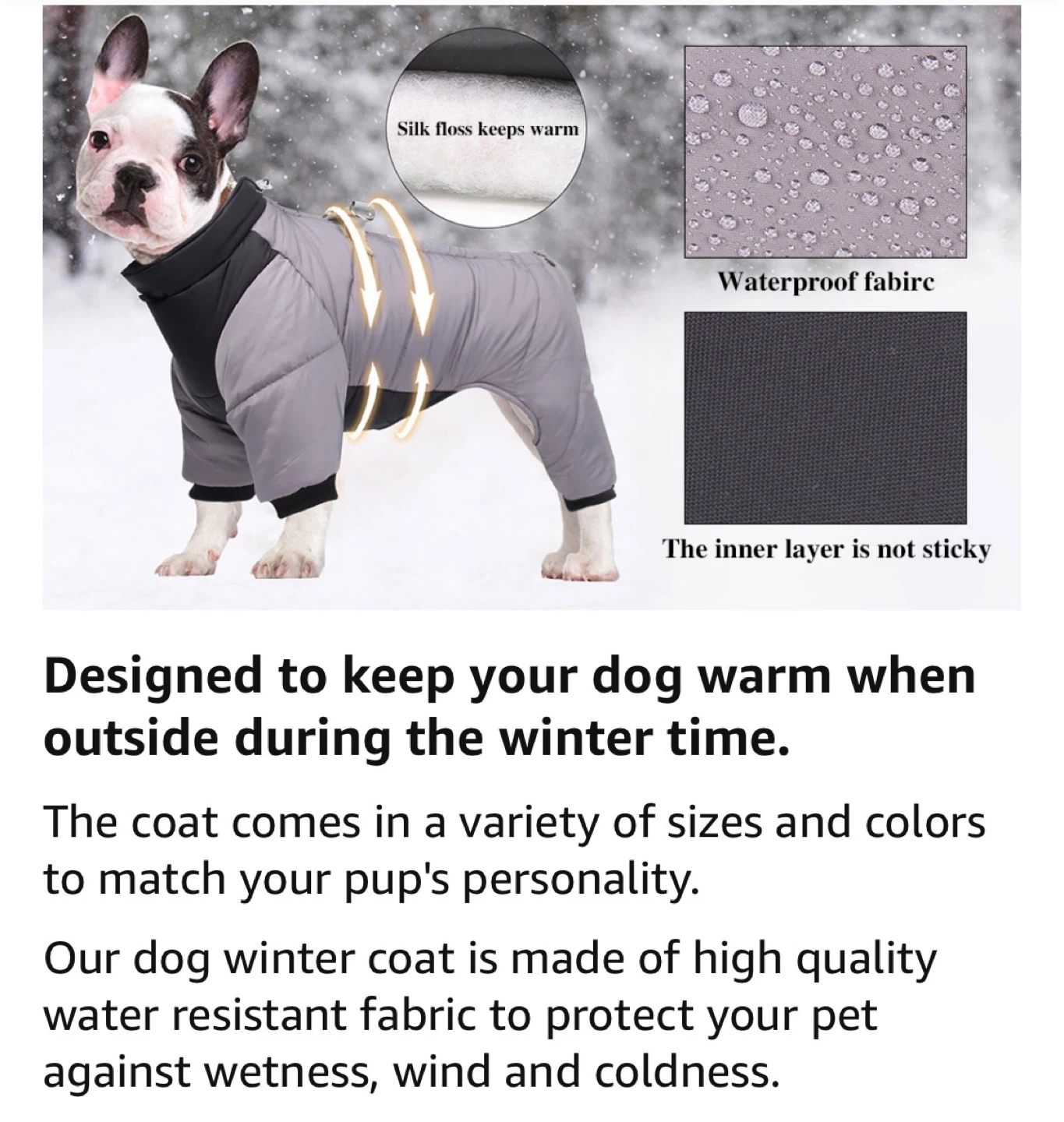 Dog Winter Coat - XX-Large - Grey - photo 4