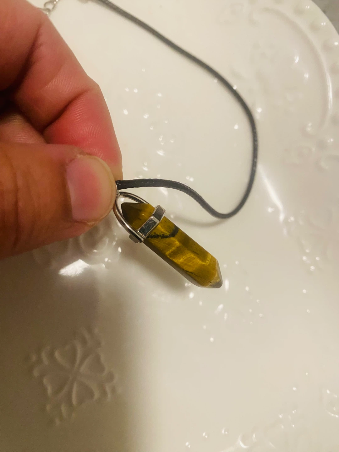 News / unused Tiger's Eye Crystal Pendant Necklace - photo 3