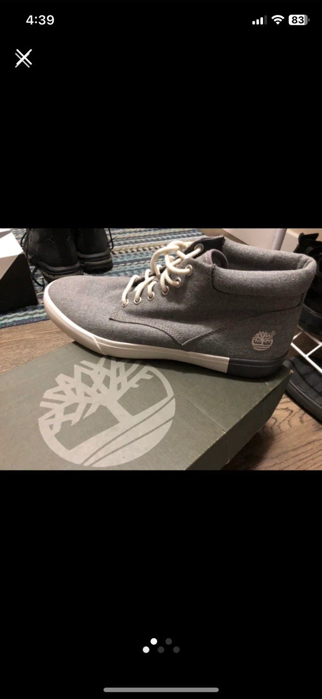Timberland Men's Grey Canvas Chukka Boots Size 9.5