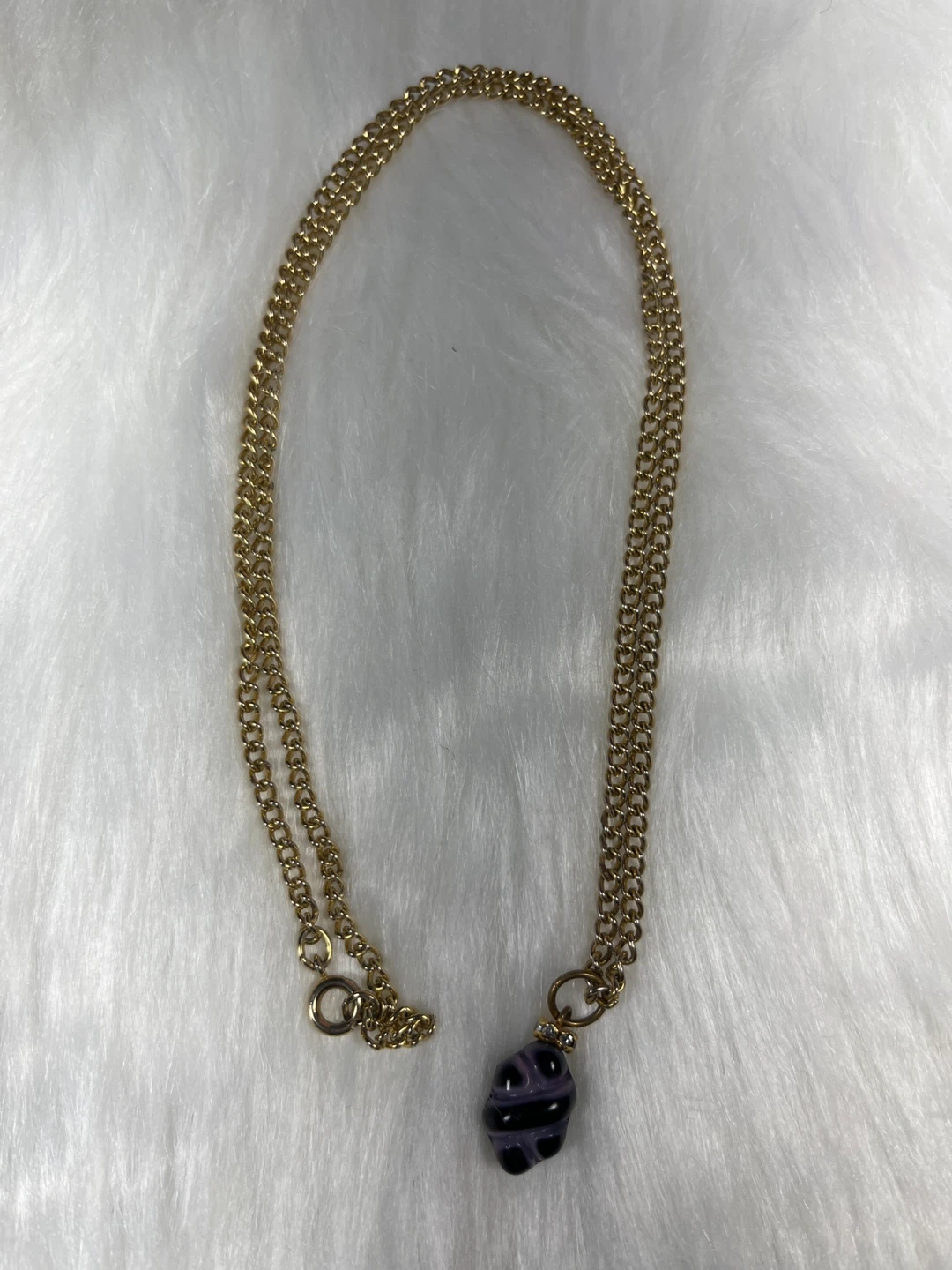 Gold Tone Necklace with Murano Glass Pendant - photo 4