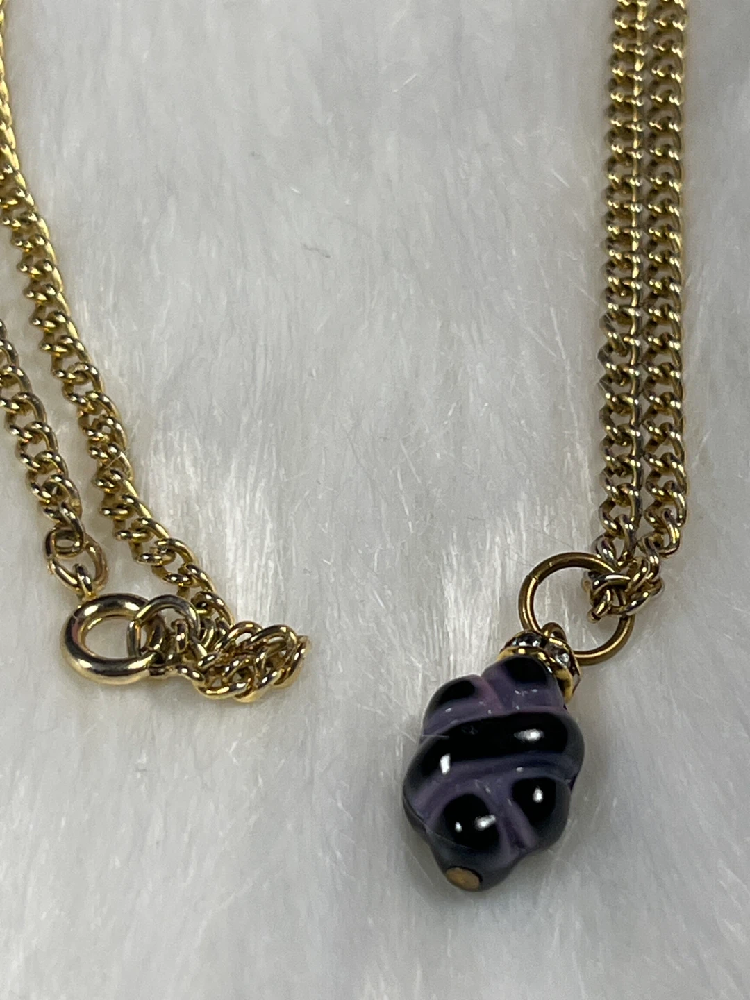 Gold Tone Necklace with Murano Glass Pendant - photo 5
