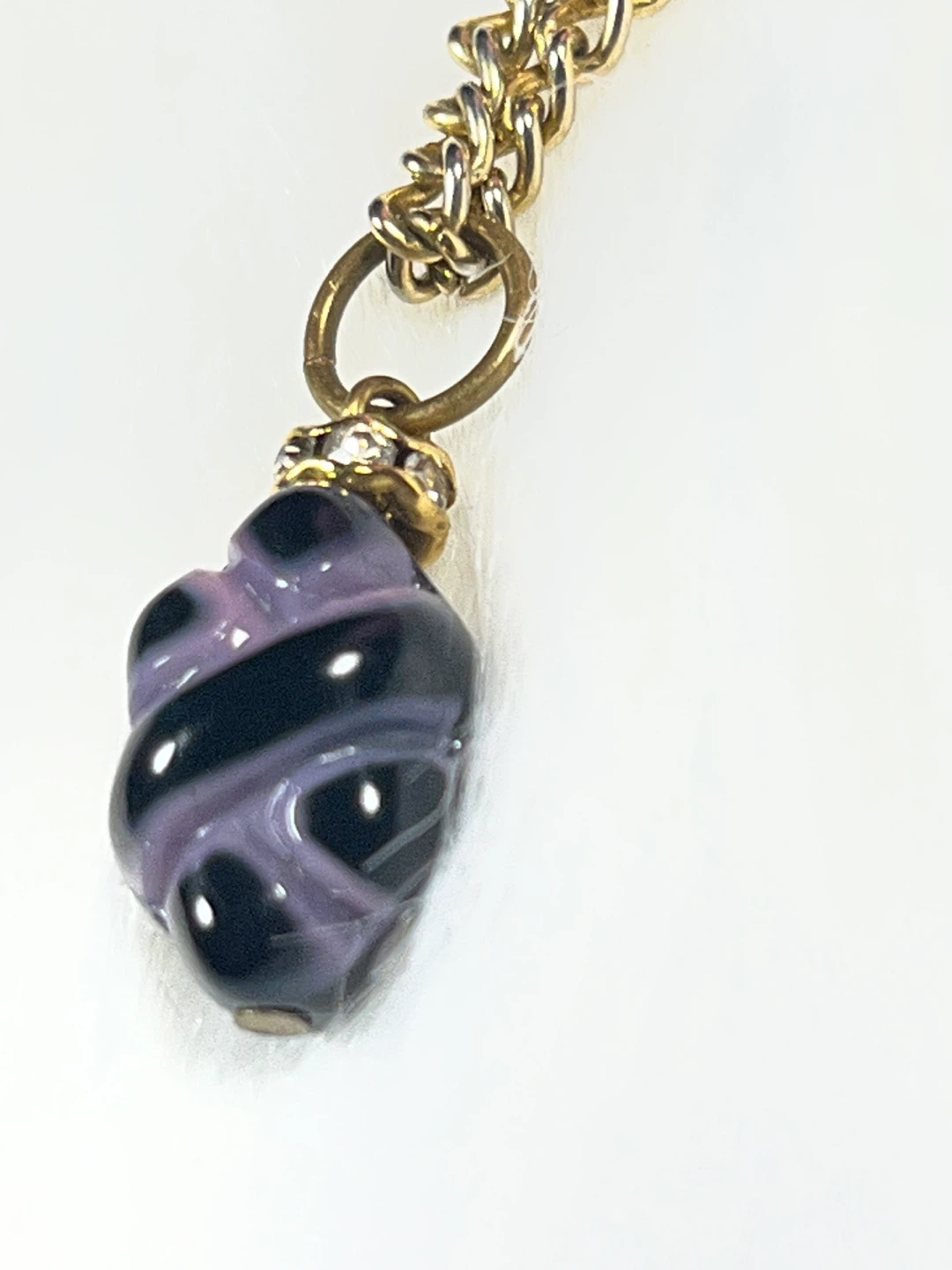 Gold Tone Necklace with Murano Glass Pendant - photo 3