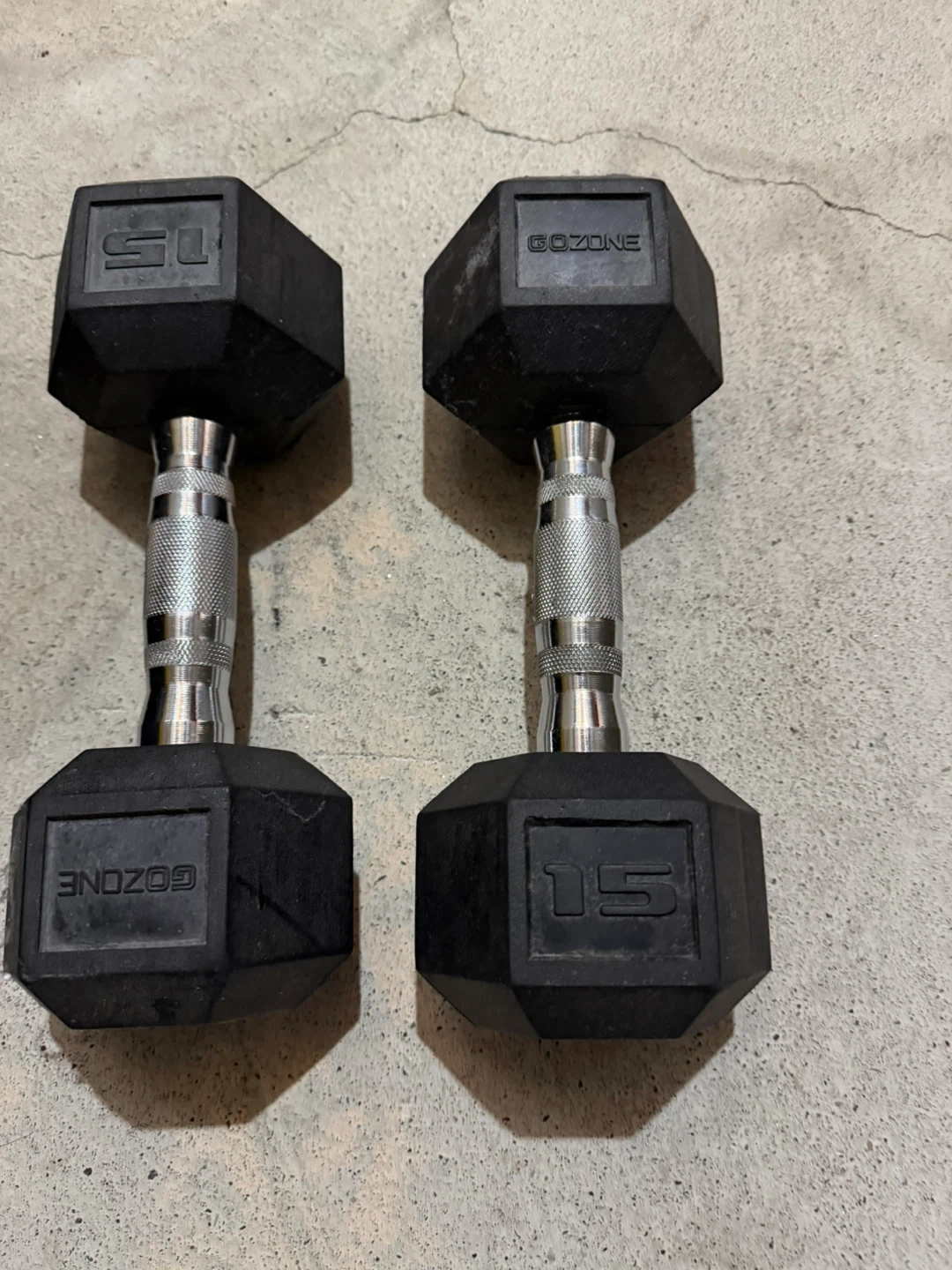 GoZone 15 lb Hex Dumbbells (Pair)