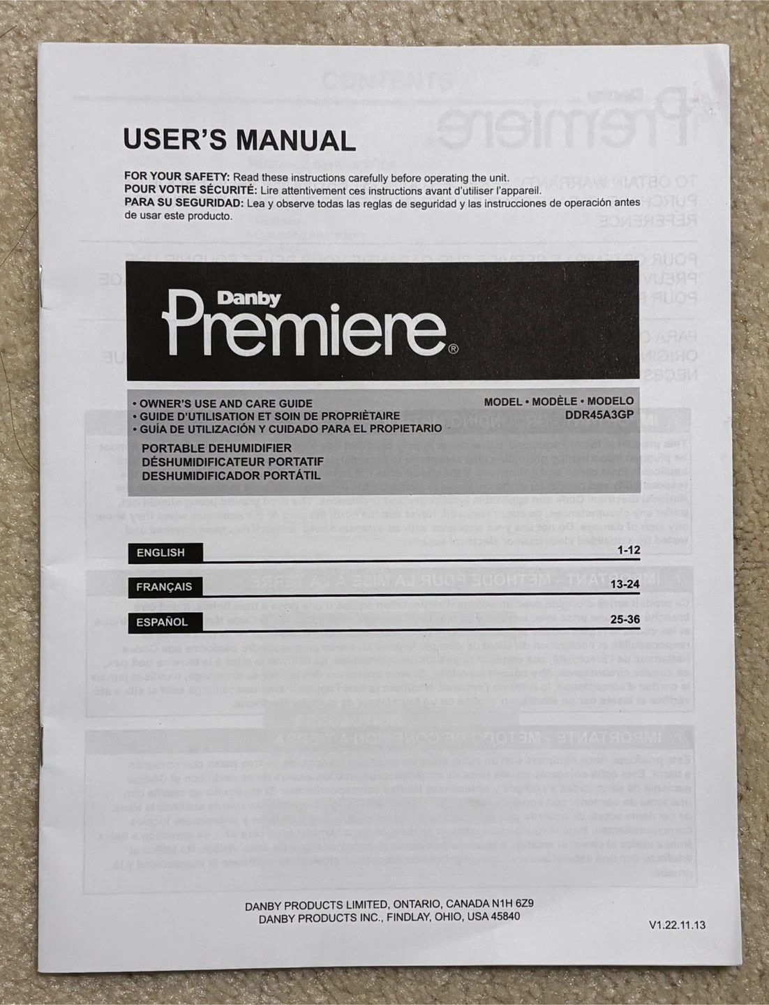 Danby Premiere DDR45A3GP 45-Pint Dehumidifier - photo 5