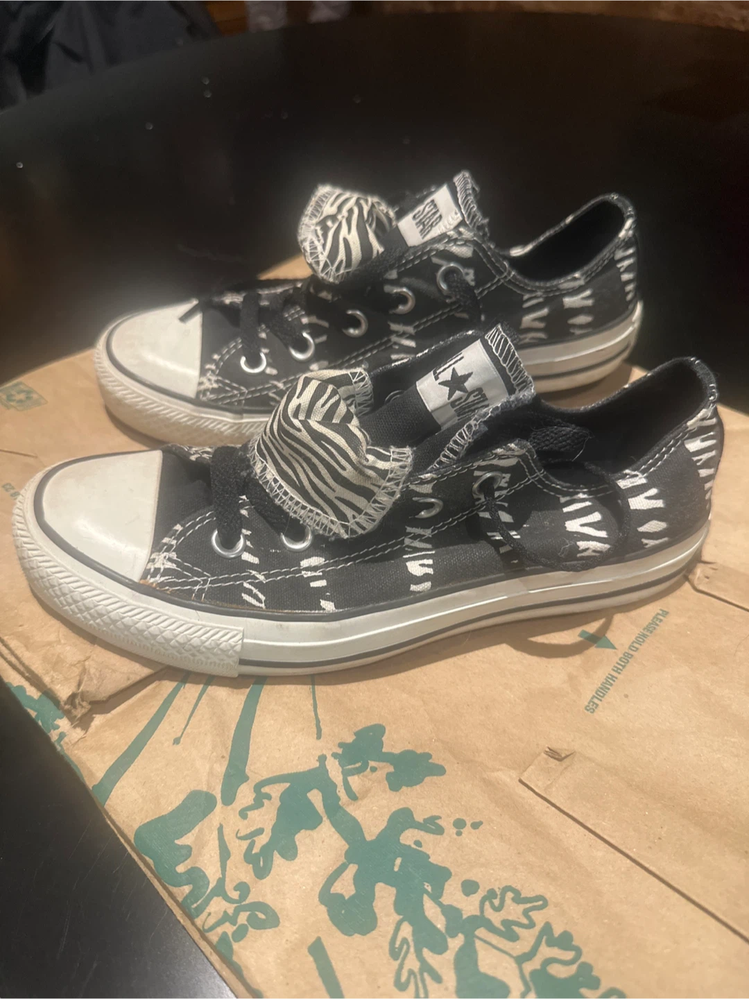 Converse All Star Sneakers Black White Zebra Print - photo 2