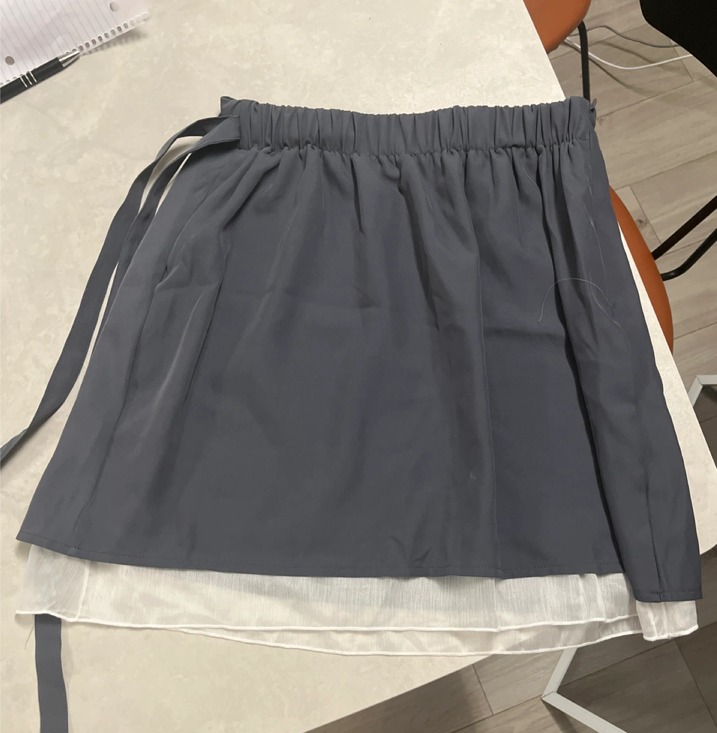 Grey Layered Mini Skirt