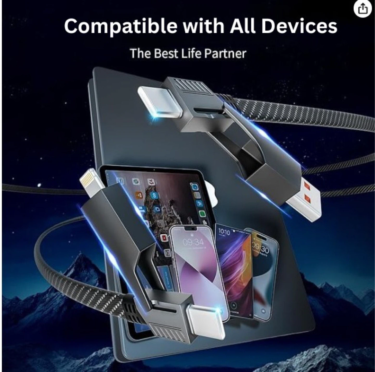 4 in 1 Charging Cable Fast Charging 2.4A,(4FT) - photo 4