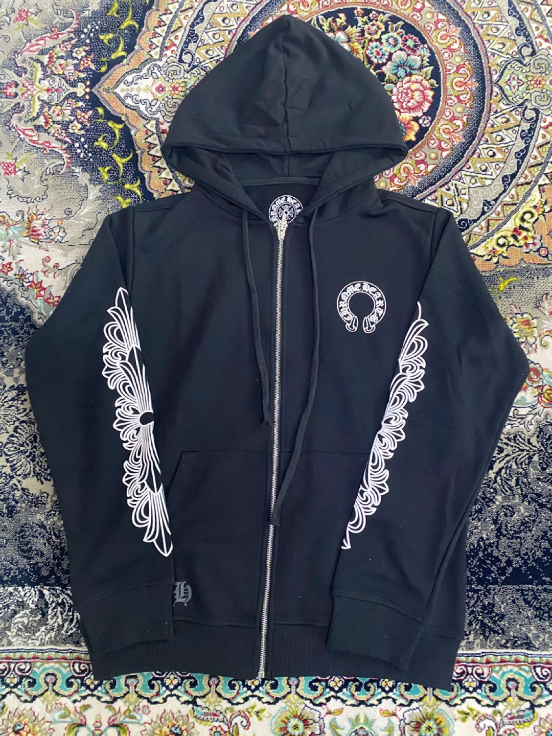 Chrome Hearts Black Zip-Up Hoodie