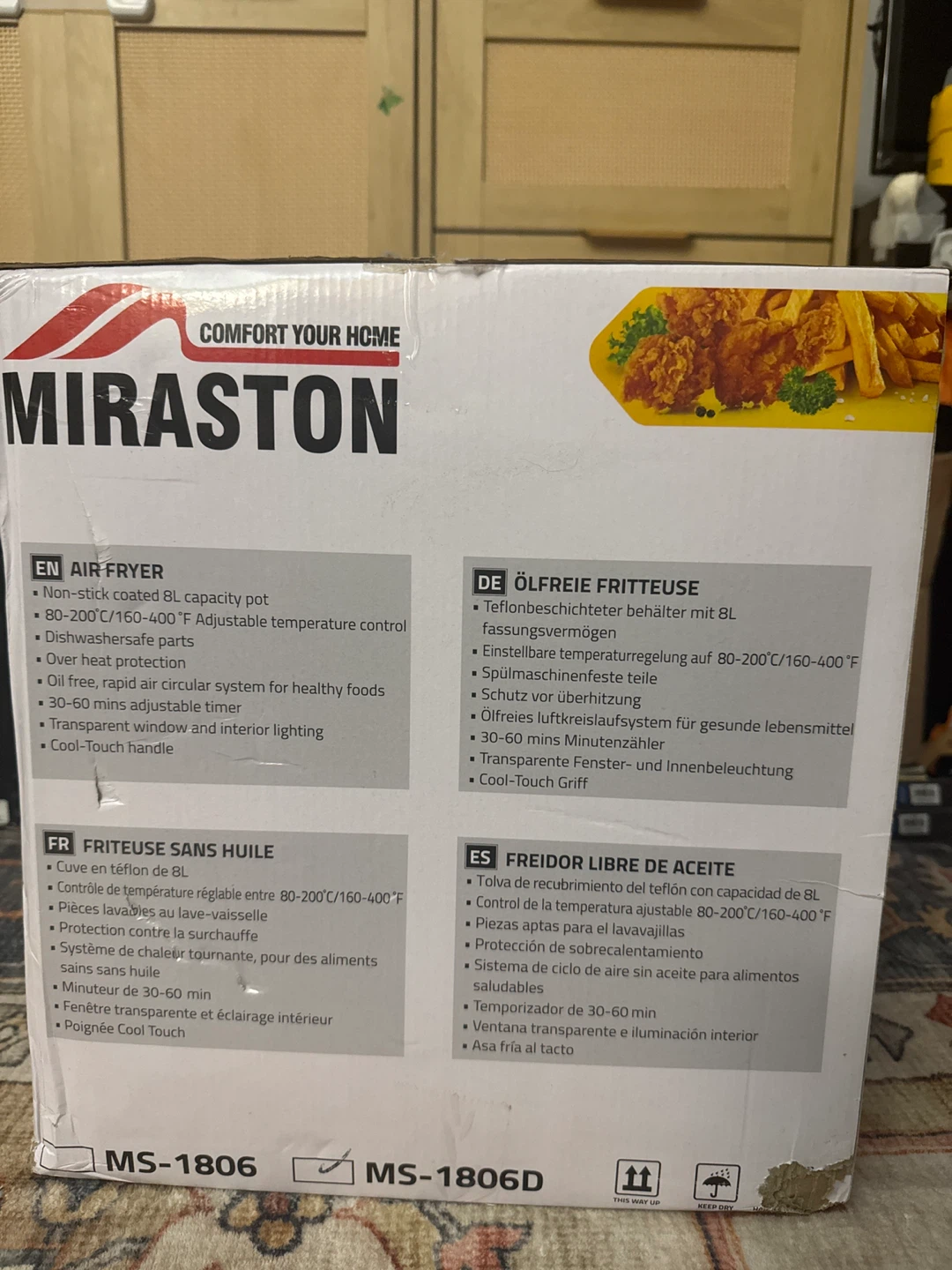 Miraston Air Fryer MS-1806D, 8.0L Capacity - photo 2