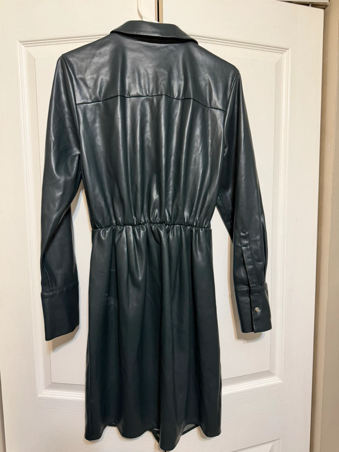 Calvin Klein Faux Leather Shirt Dress - photo 2