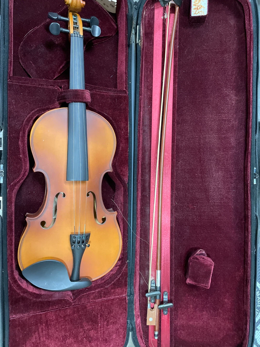 Violin with Case and Bow